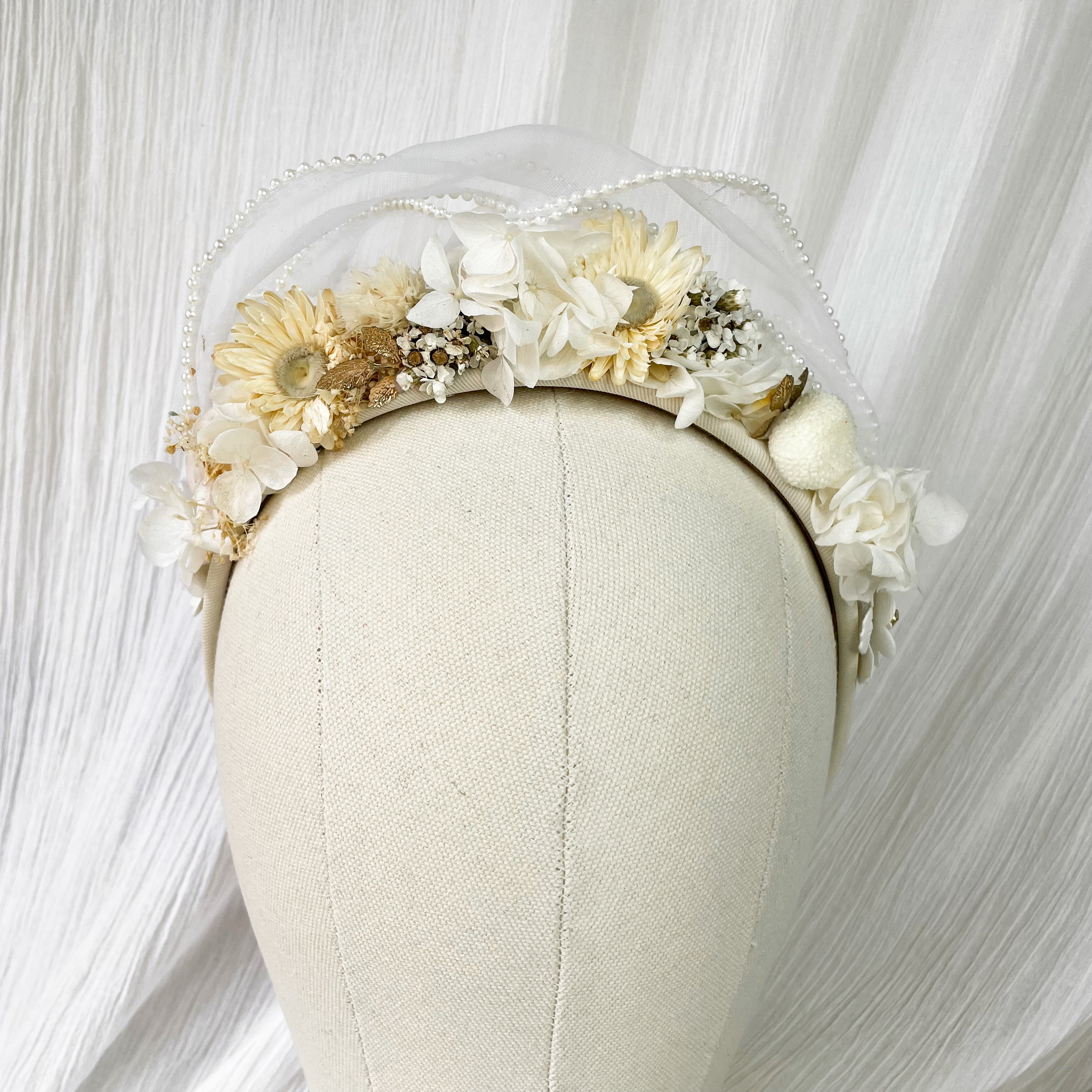 Ruffle Collection Headband - Ivory