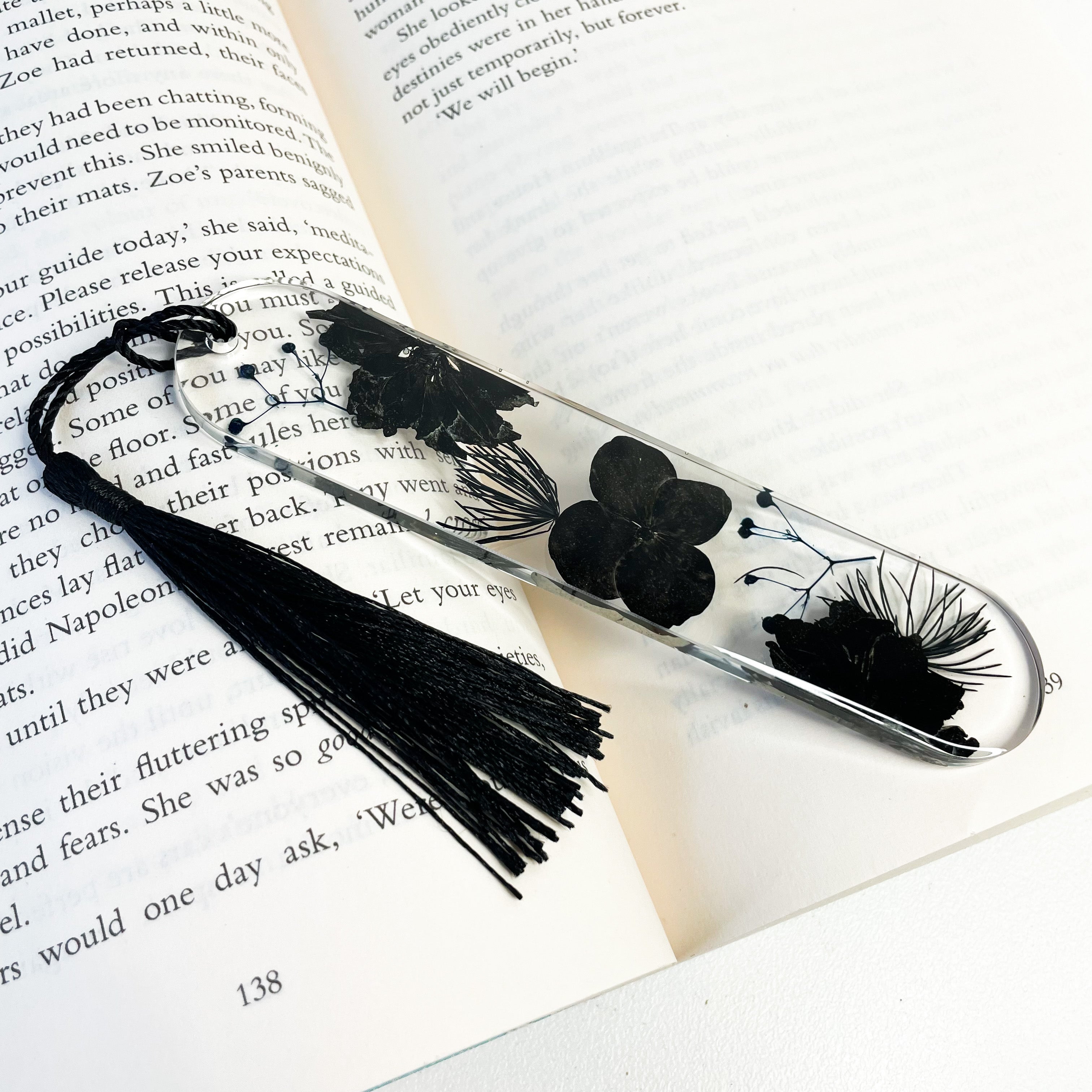 Black Flower Bookmark