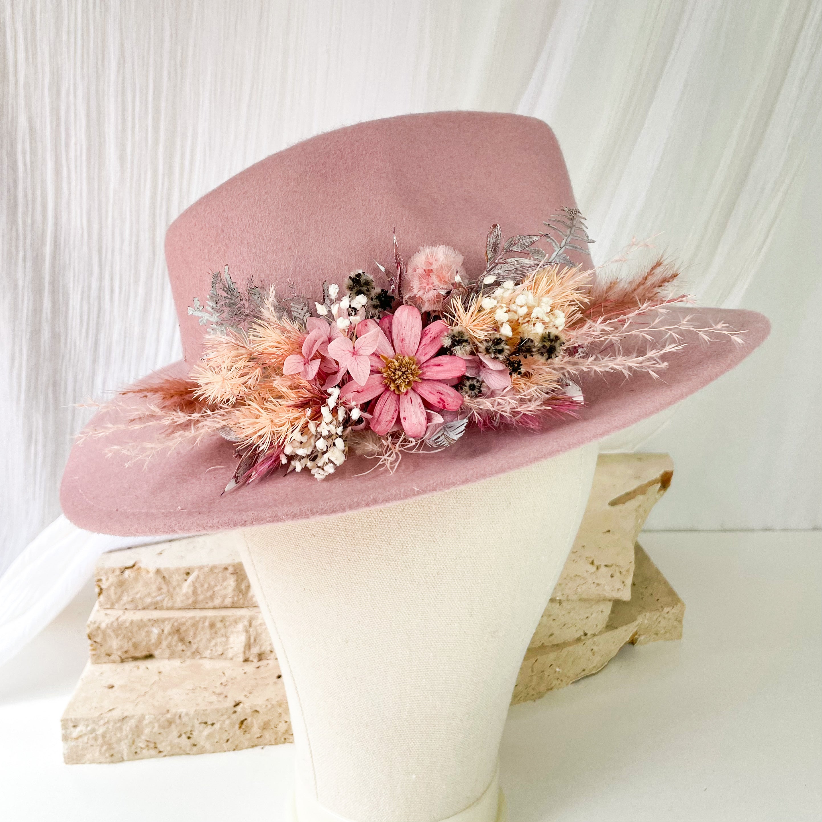 Kids Pink Floral Hat