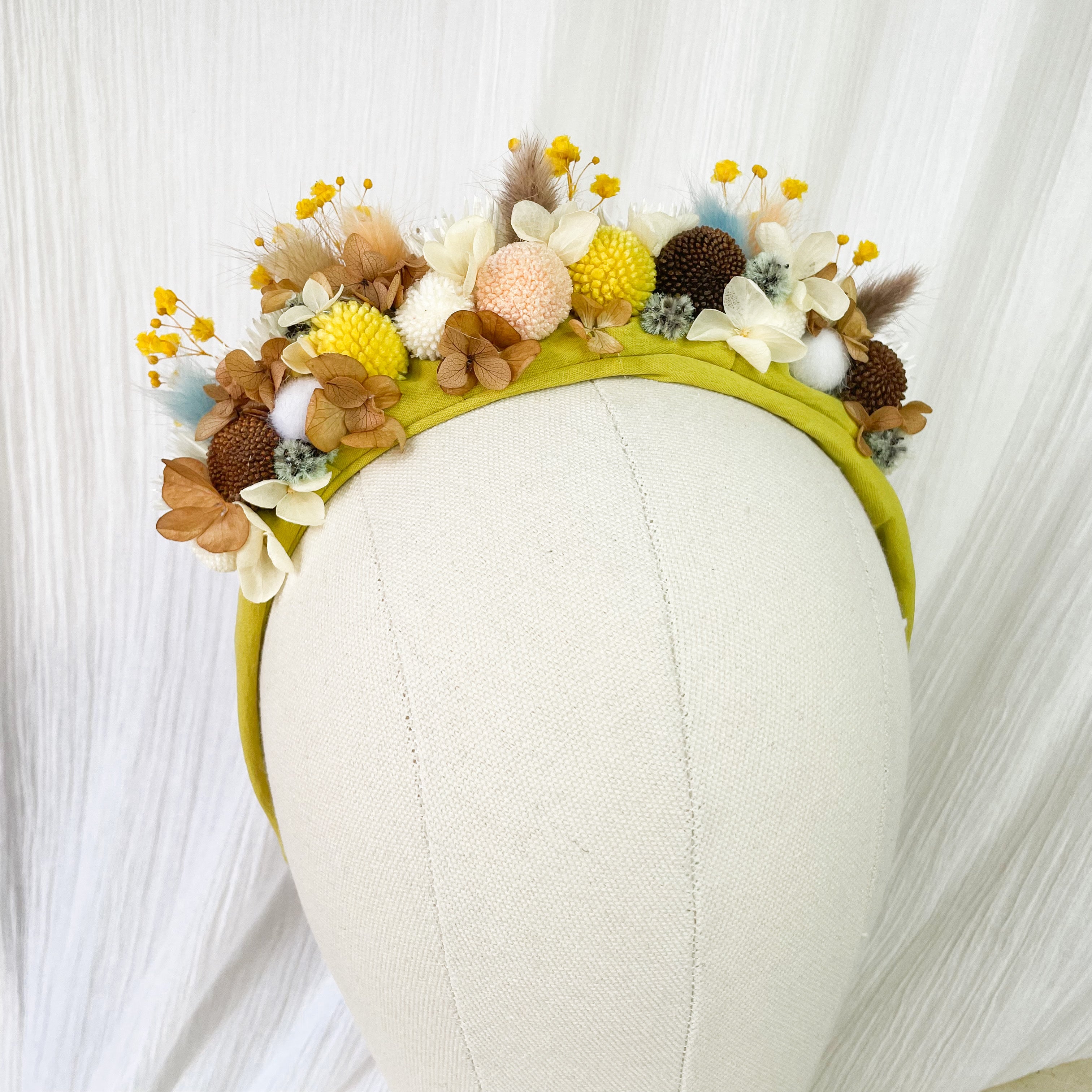 Yellow & Brown Floral Headband