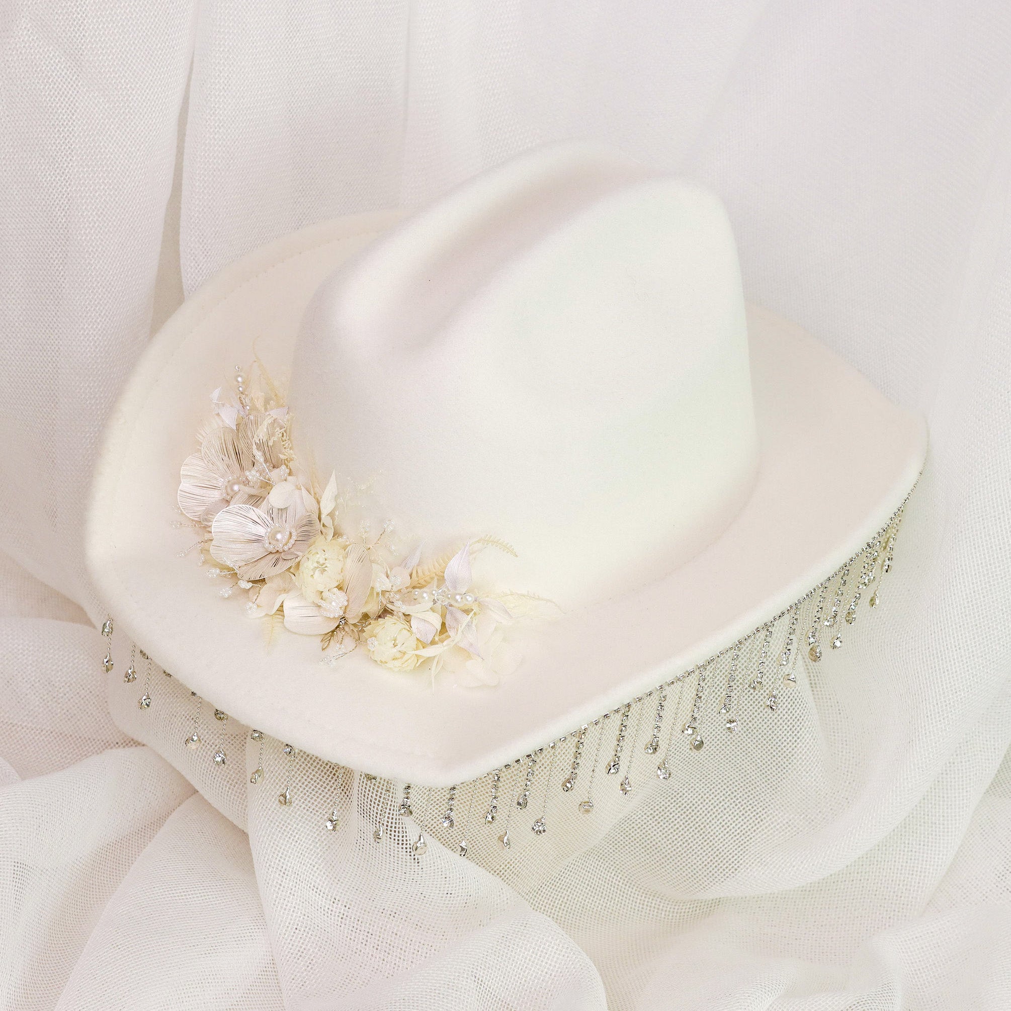 Cowboy Jewelled Bride Hat