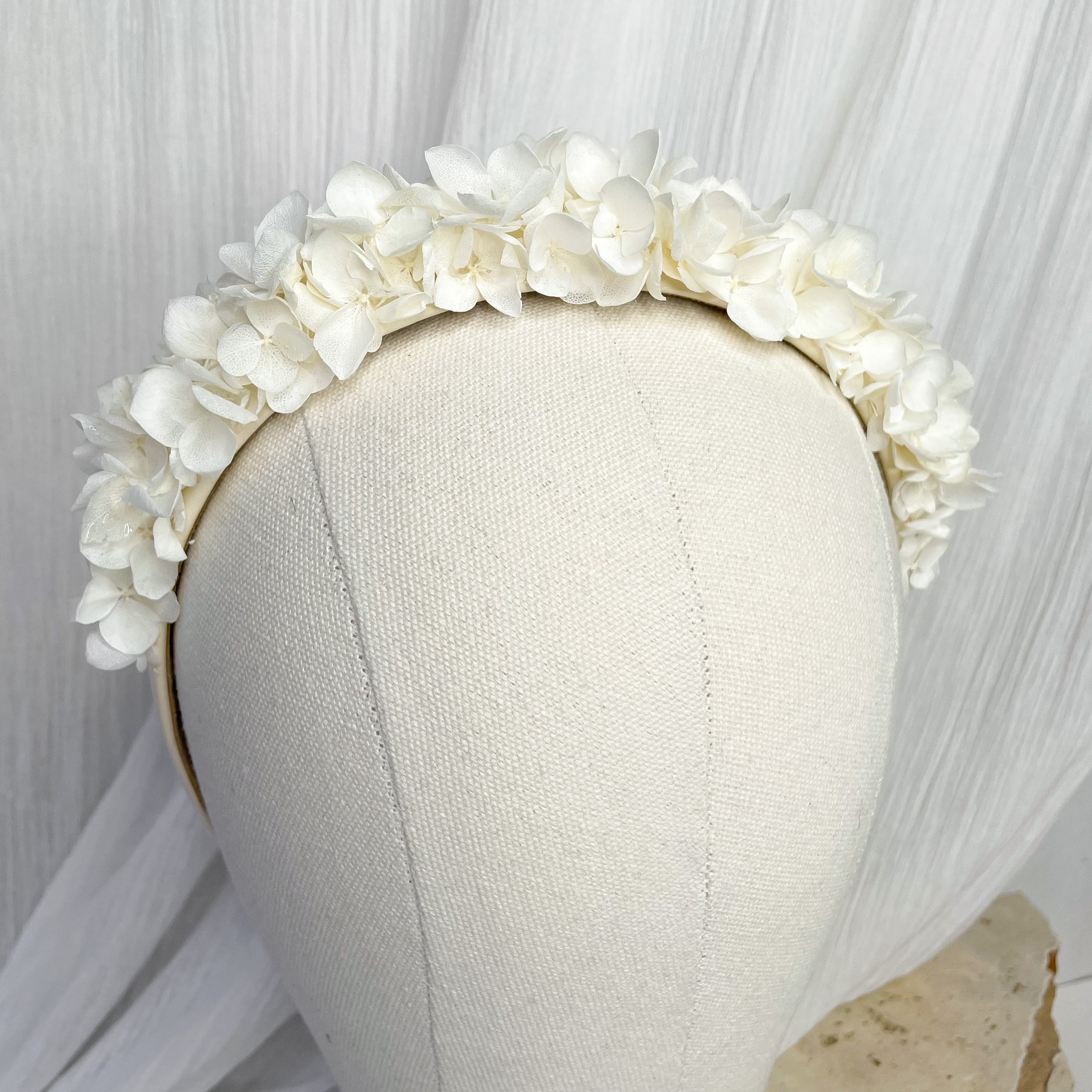 White Hydrangea Floral Headband