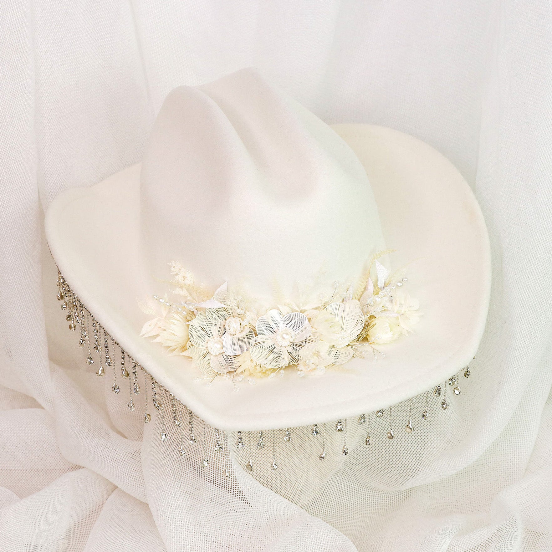Cowboy Jewelled Bride Hat