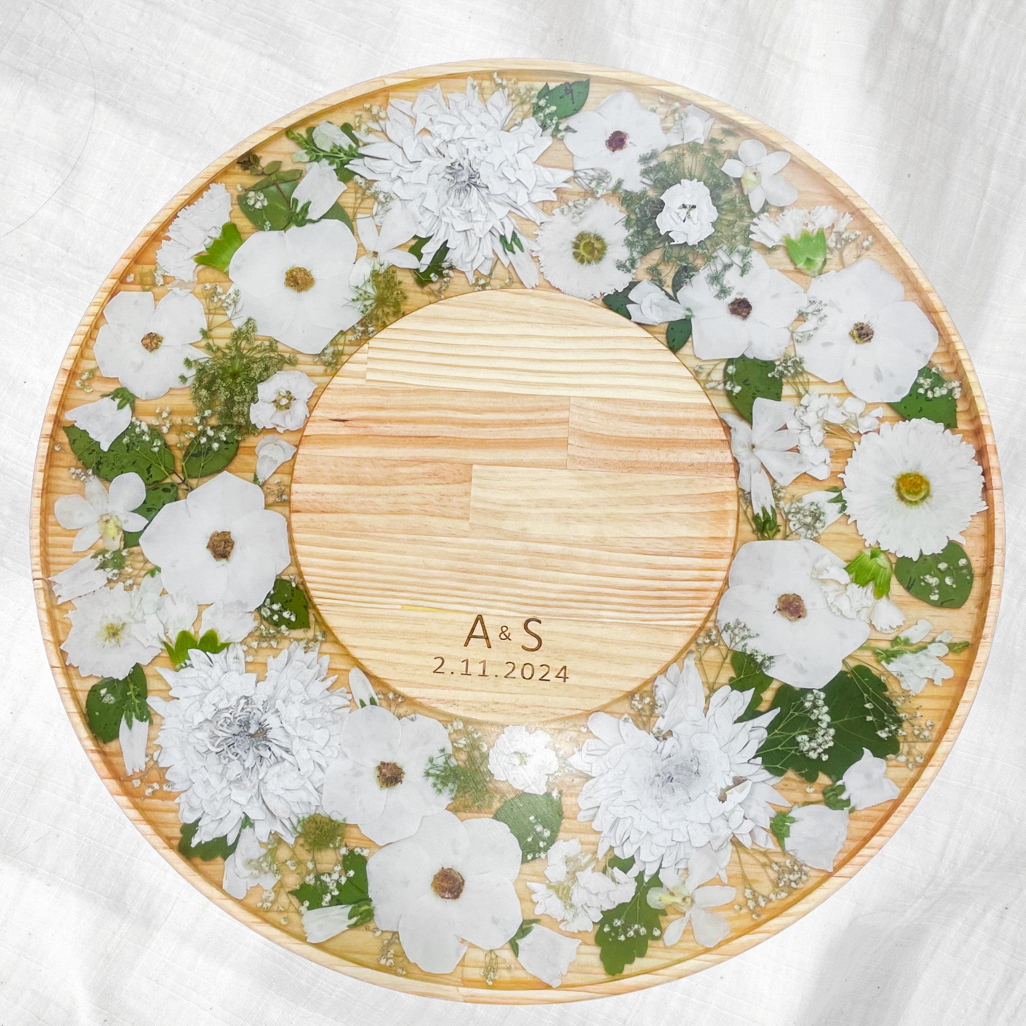 Preserved Flowers Timber Lazy Susan