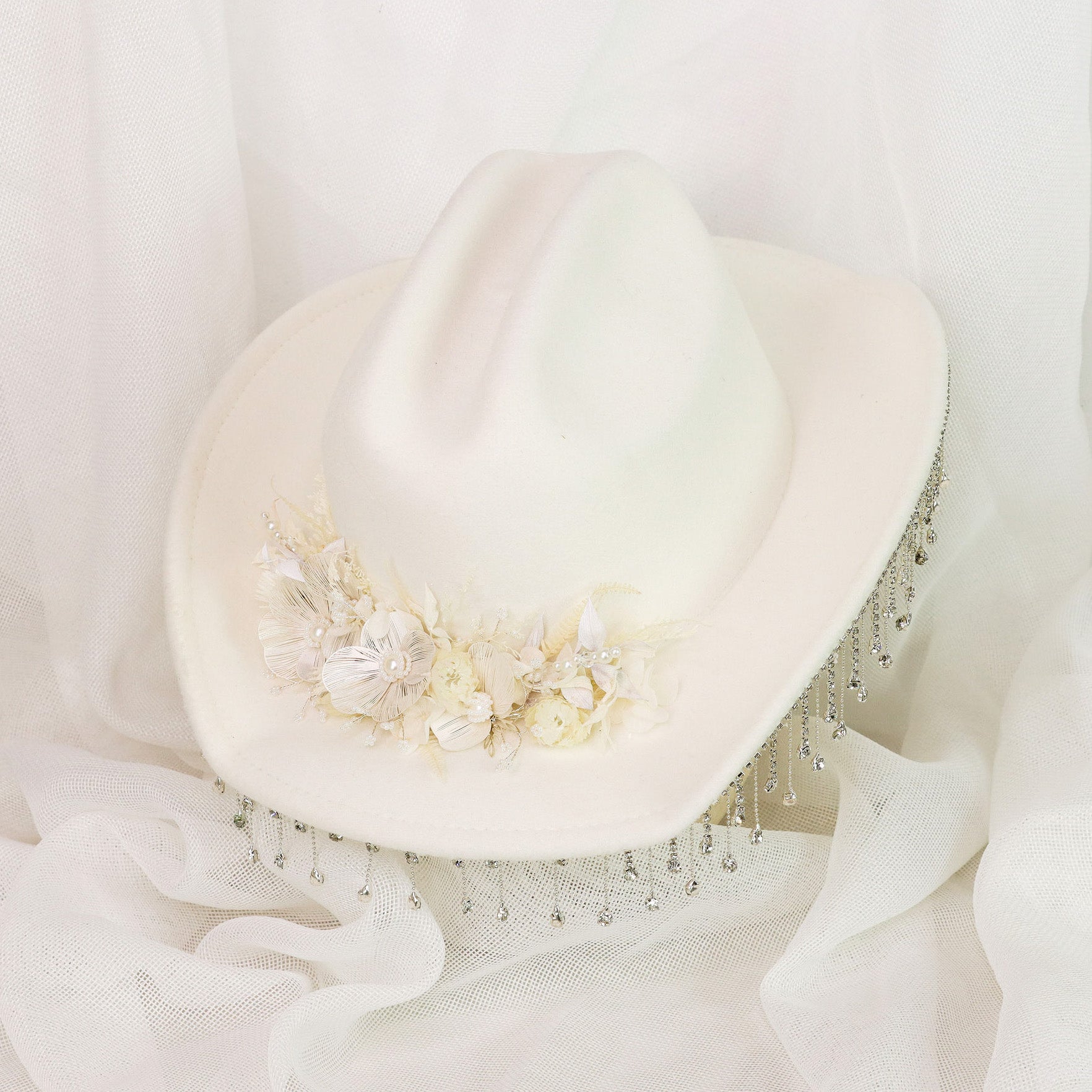 Cowboy Jewelled Bride Hat