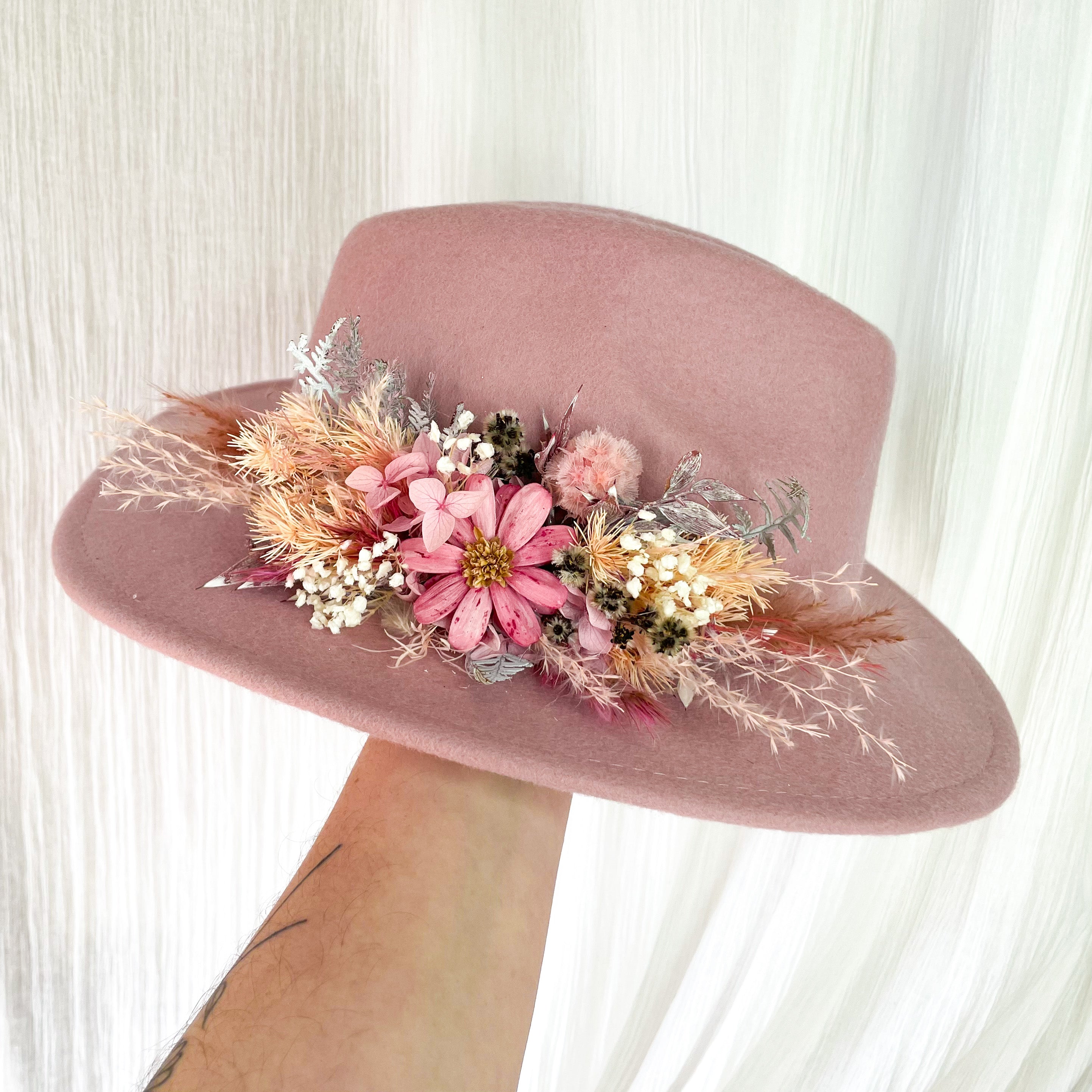 Kids Pink Floral Hat