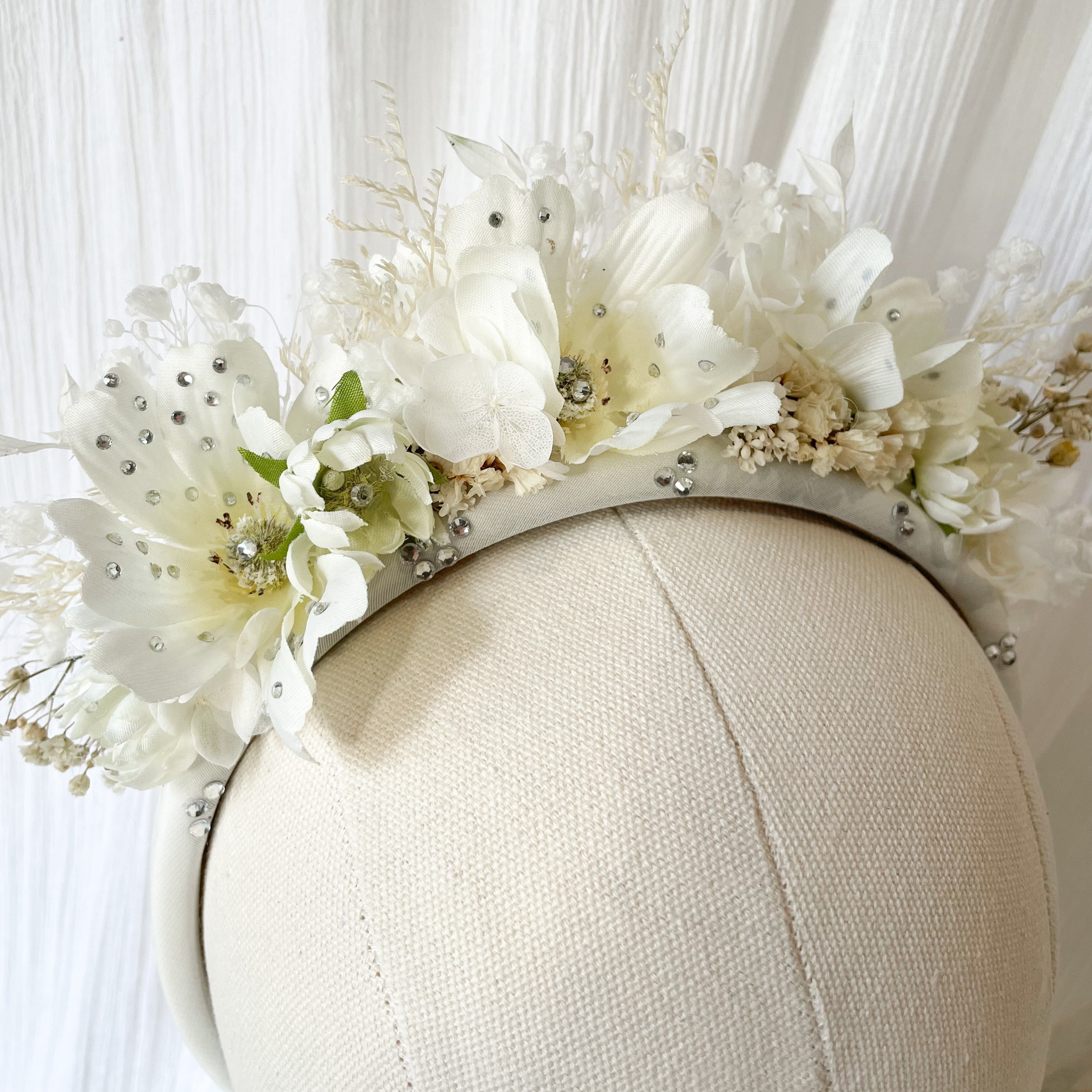 White Jewelled Floral Headband
