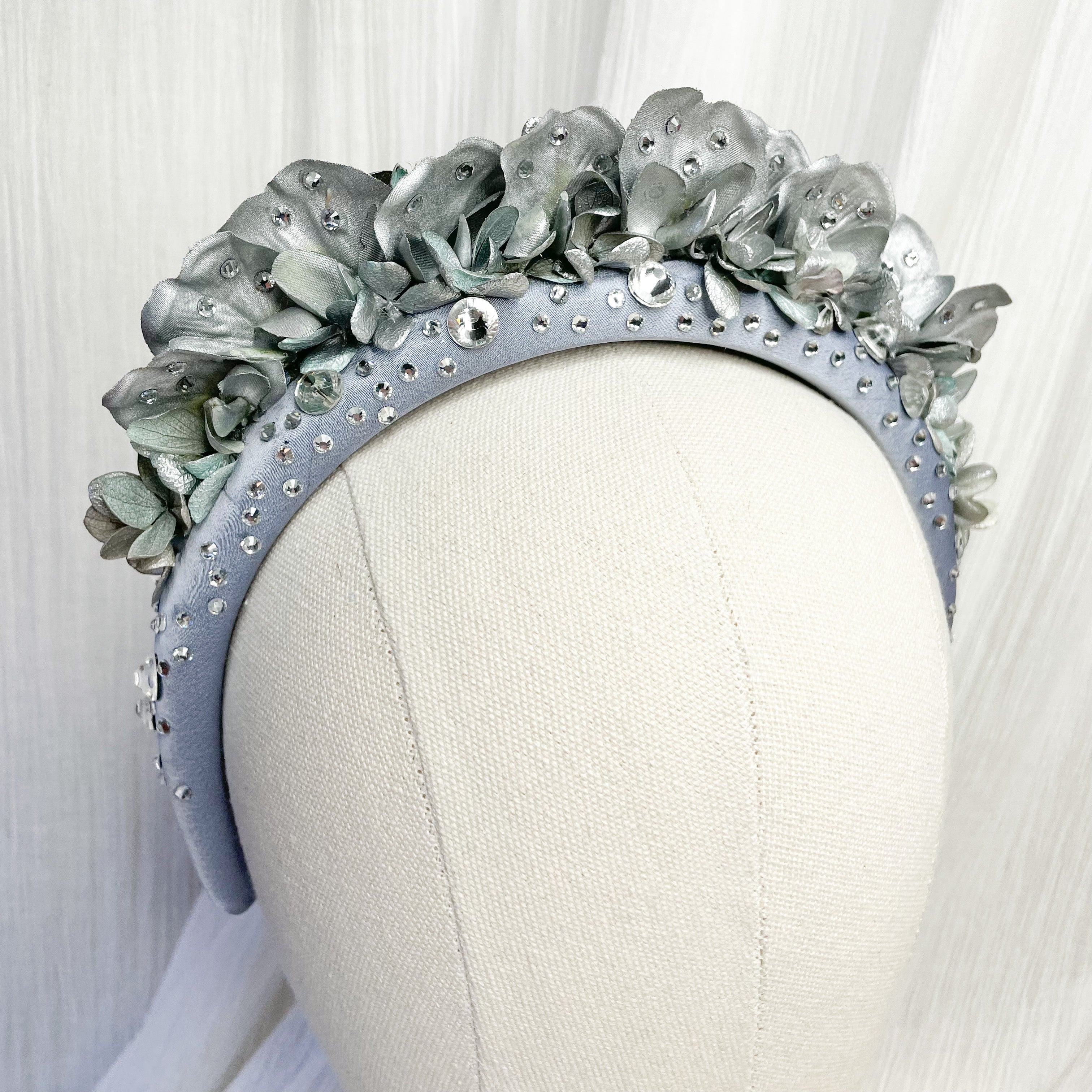 Silver Jewelled Floral Headband