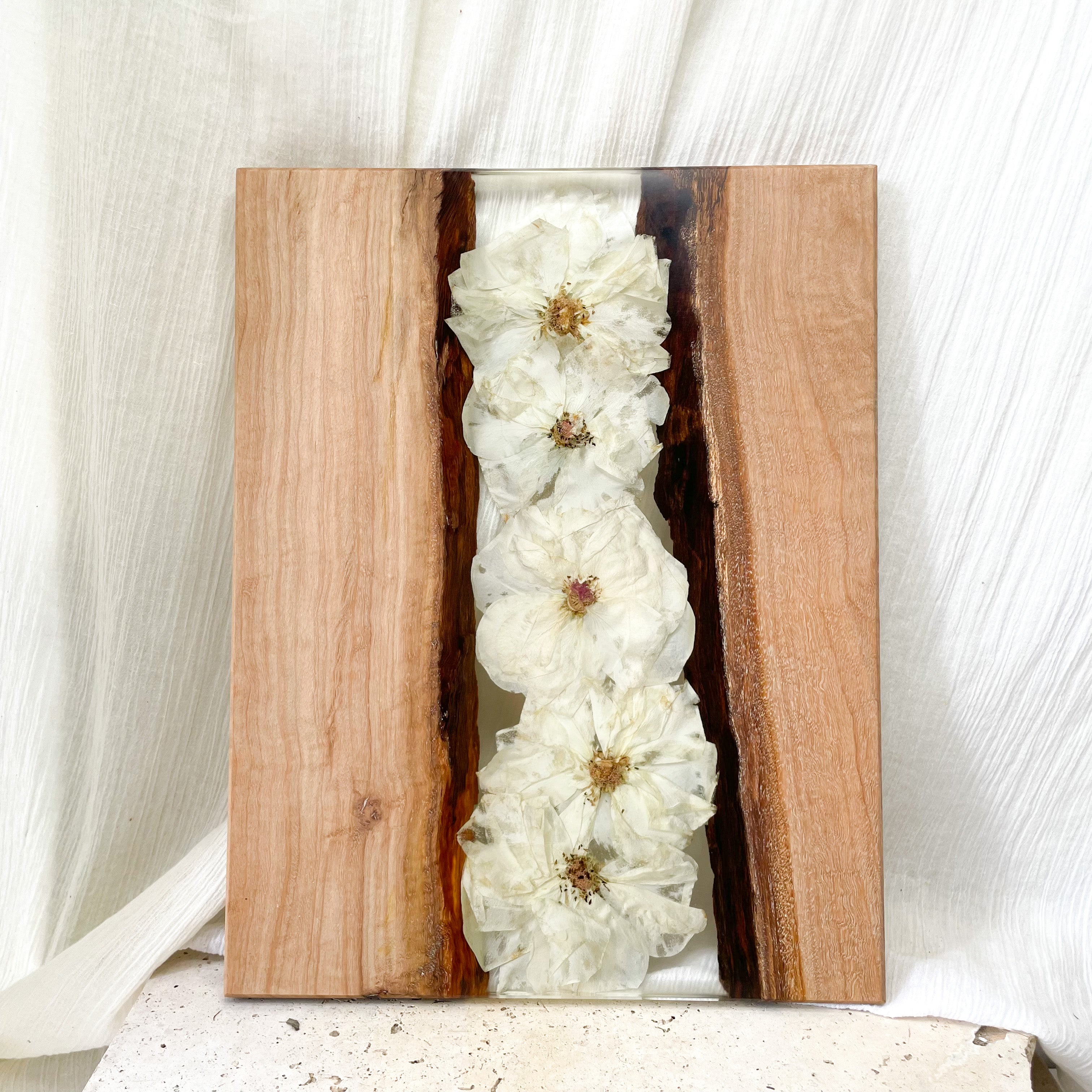 Preserved Flowers Timber Charcuterie Boards