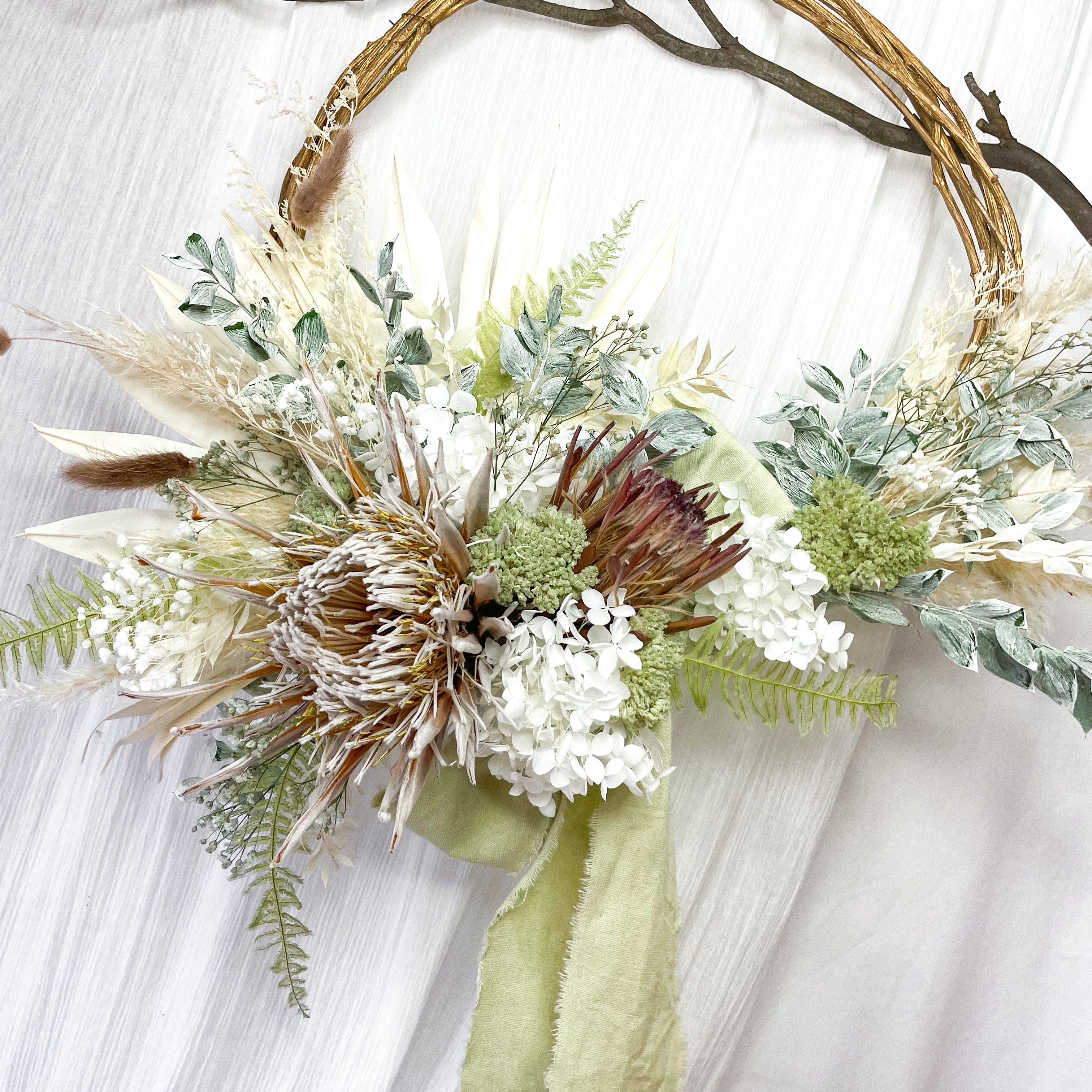 Sage Green & Gold Native Wreath