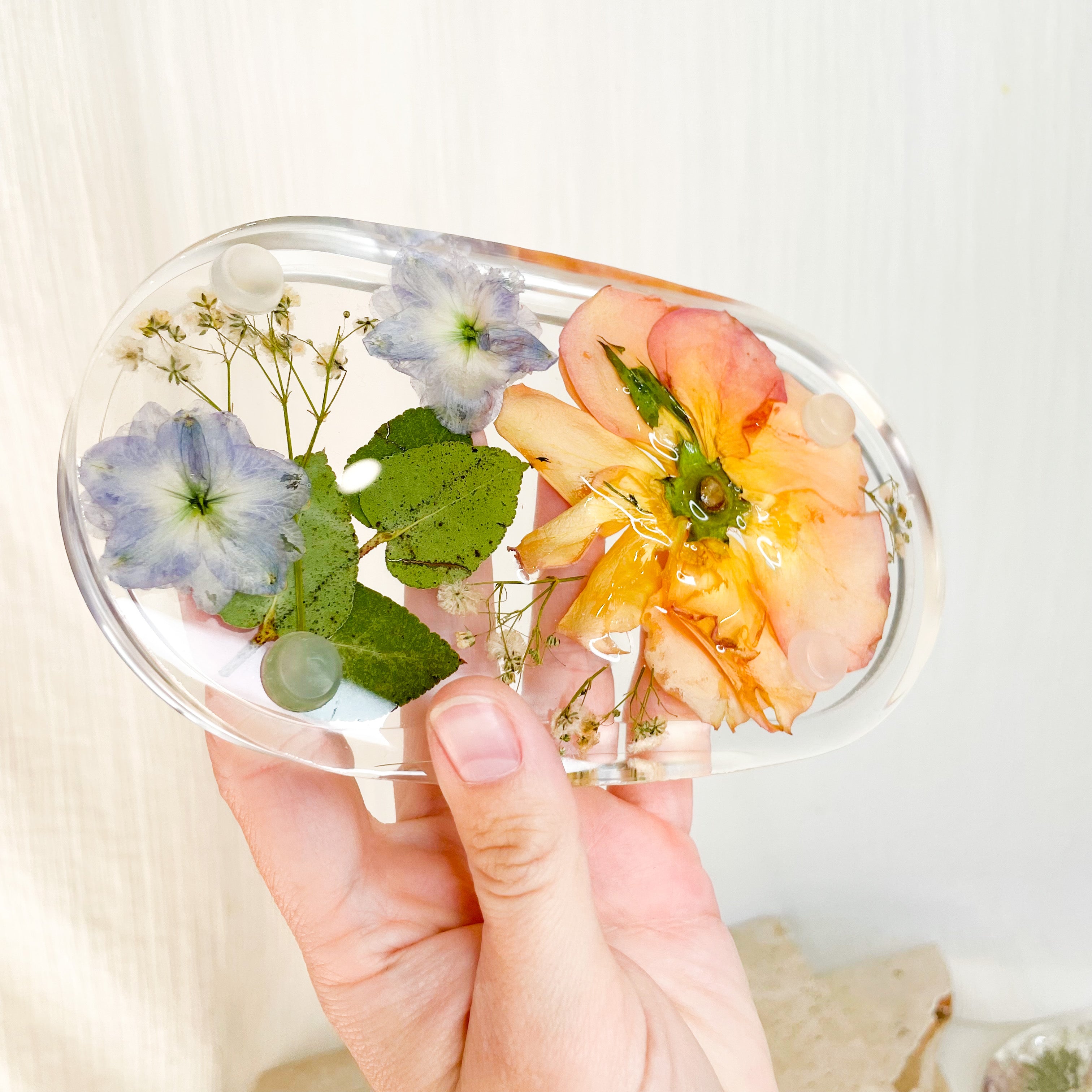 Resin Jewellery Tray - Orange Rose