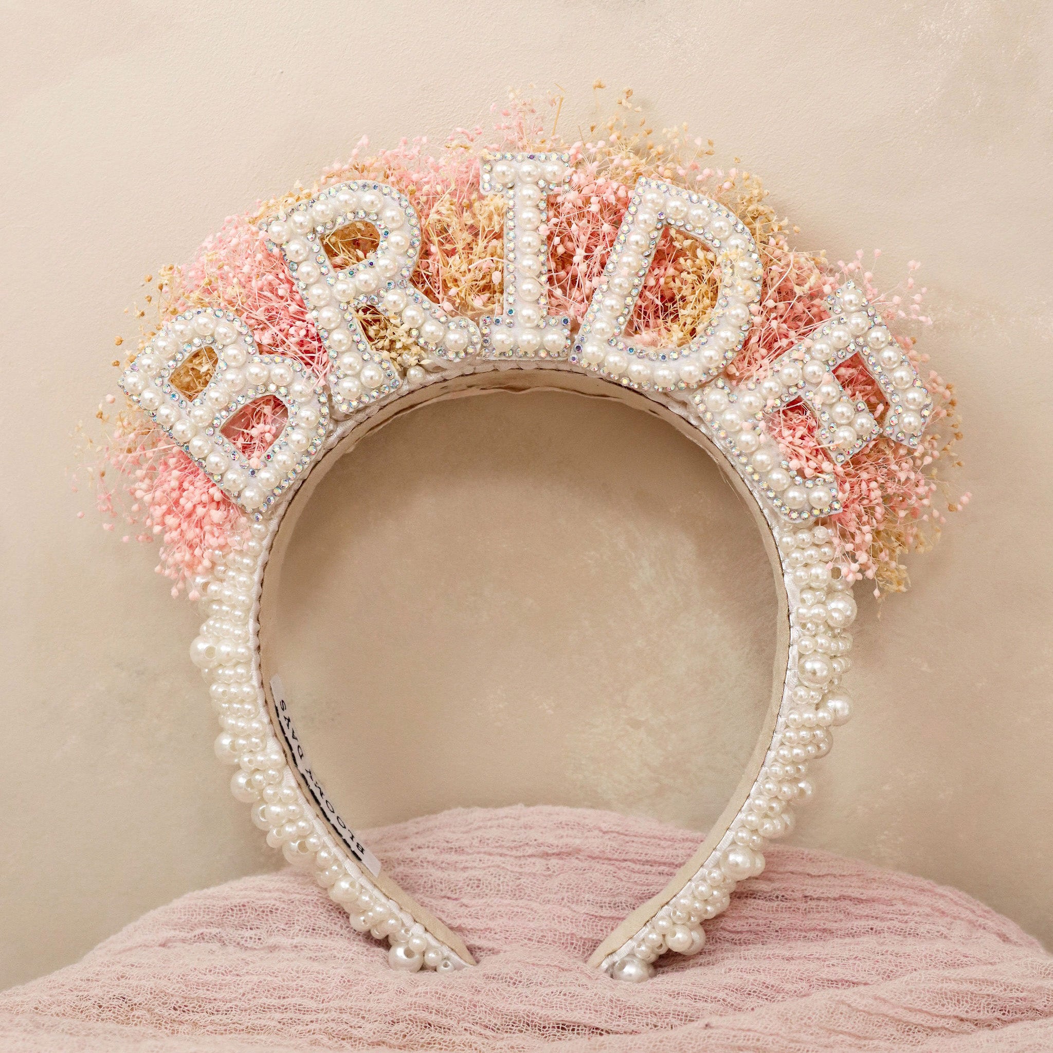 Pink Gyp Bride Headband