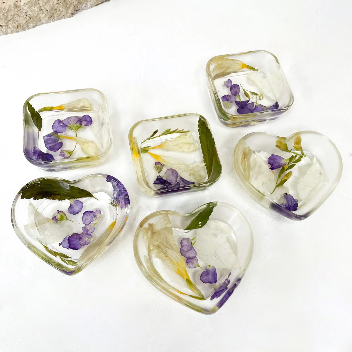 Preserved Flowers Resin Ring Dish - Small