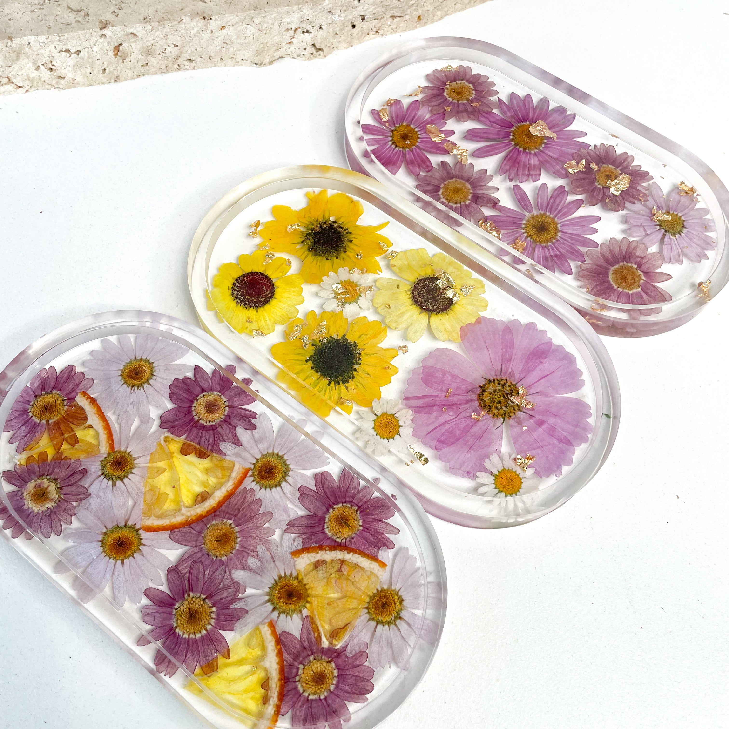 Resin Jewellery Tray - Orange Splice