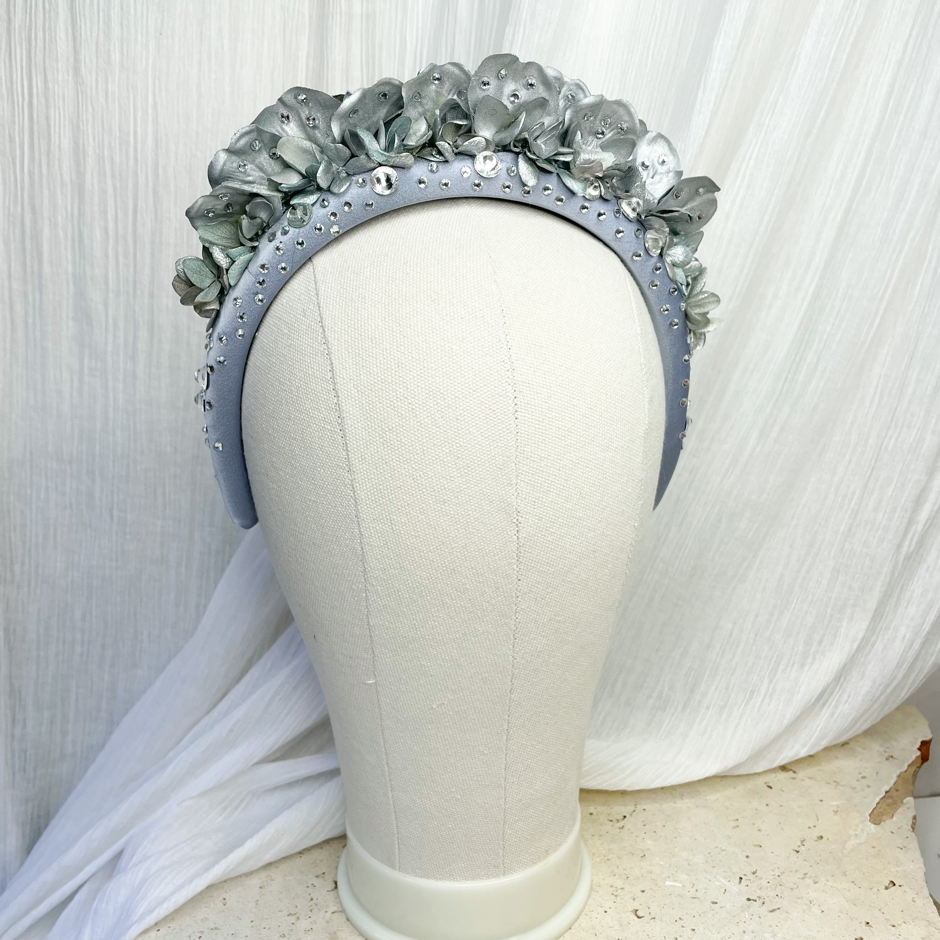 Silver Jewelled Floral Headband