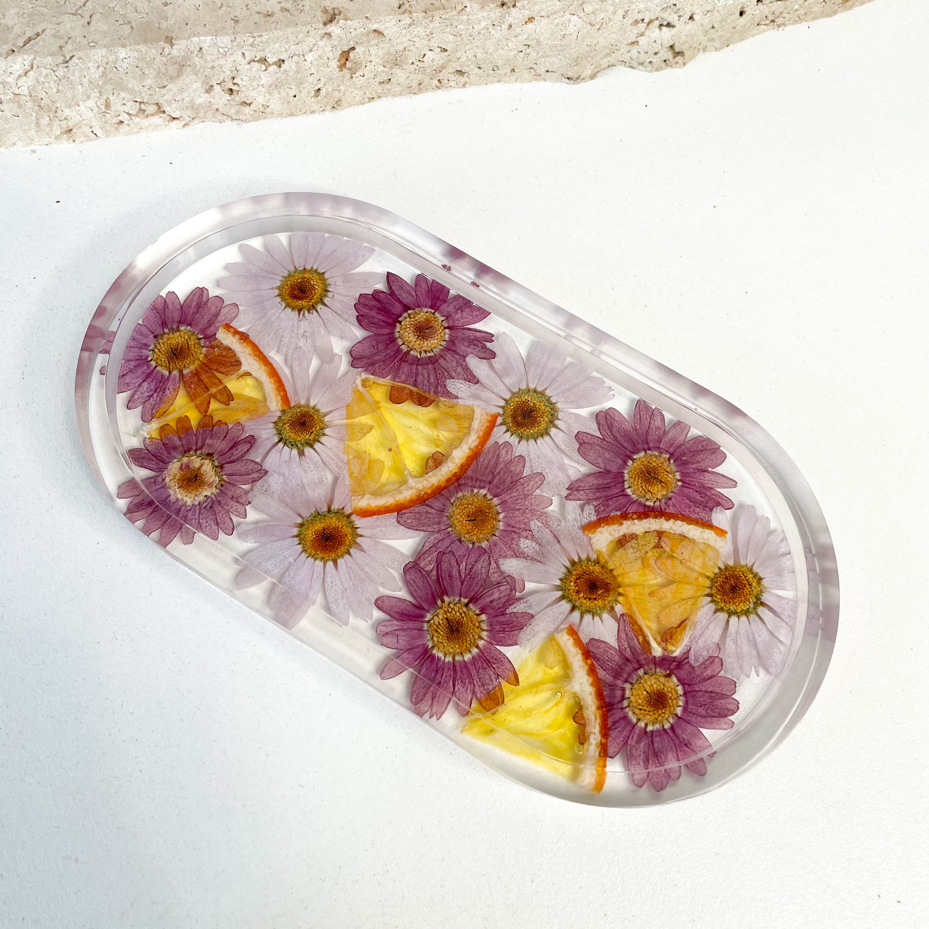 Resin Jewellery Tray - Orange Splice