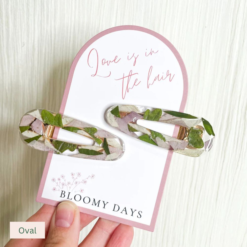 Preserved Flowers Resin Hair Clips - Assorted Styles