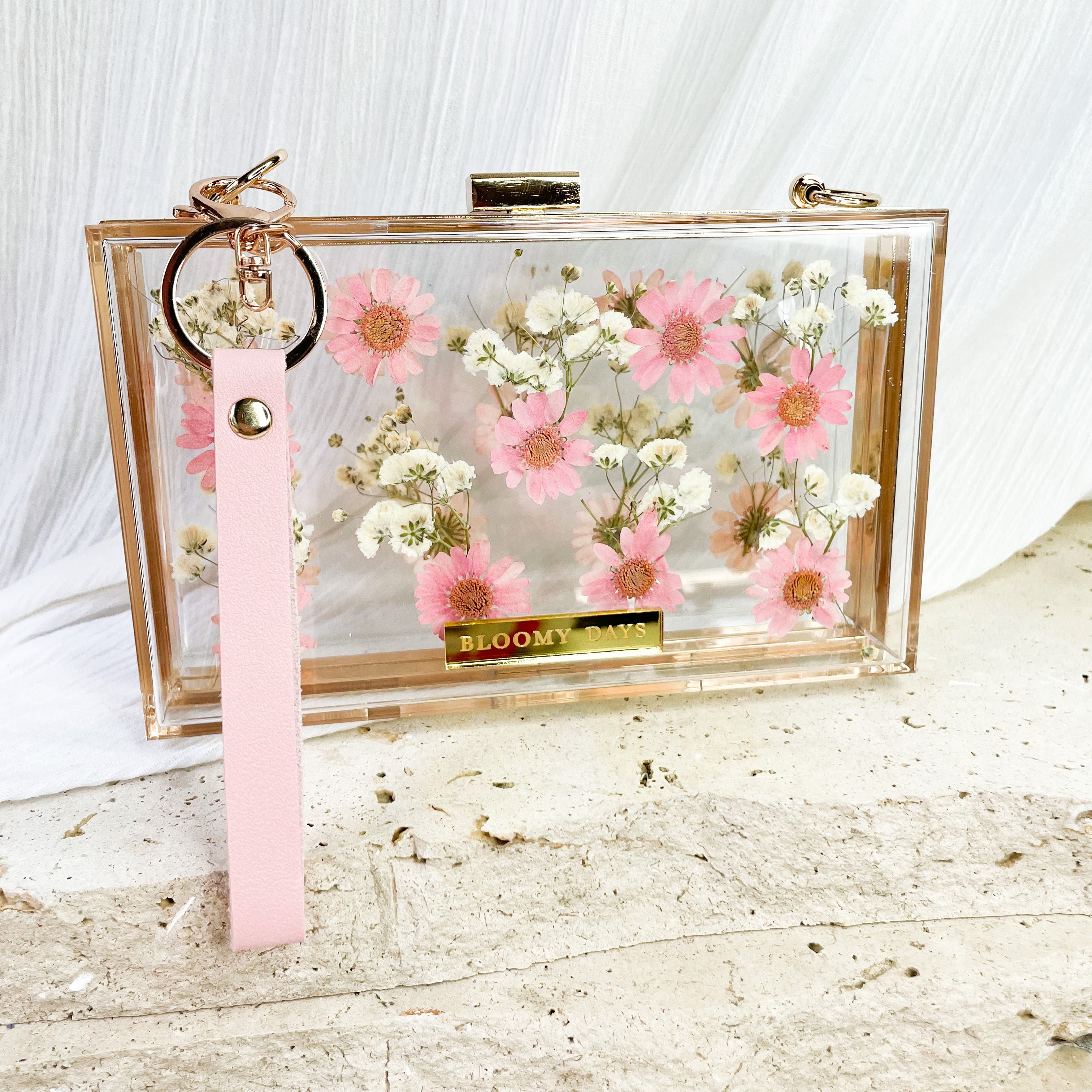 Pink floral clutch hot sale