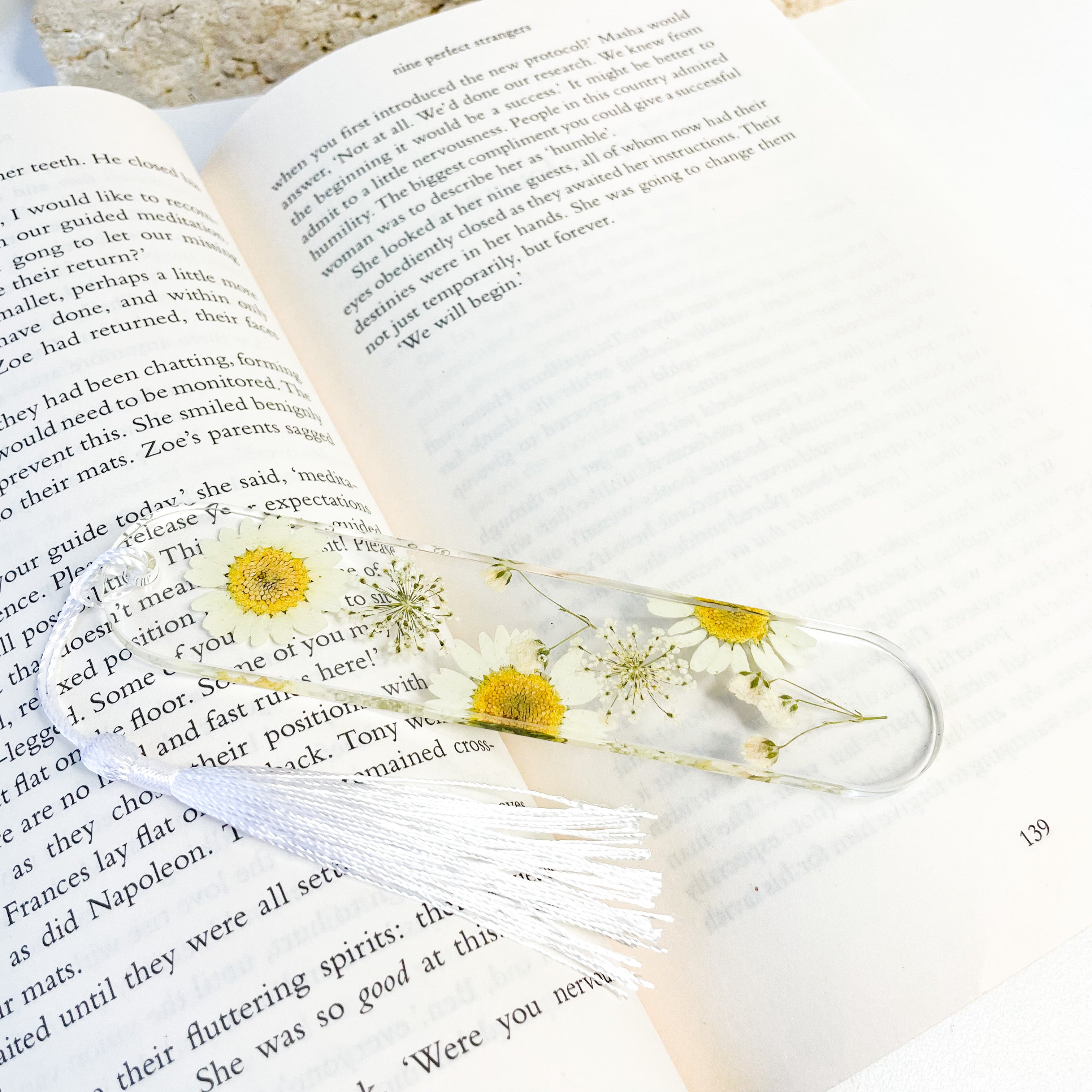 White Daisy Flower Bookmark