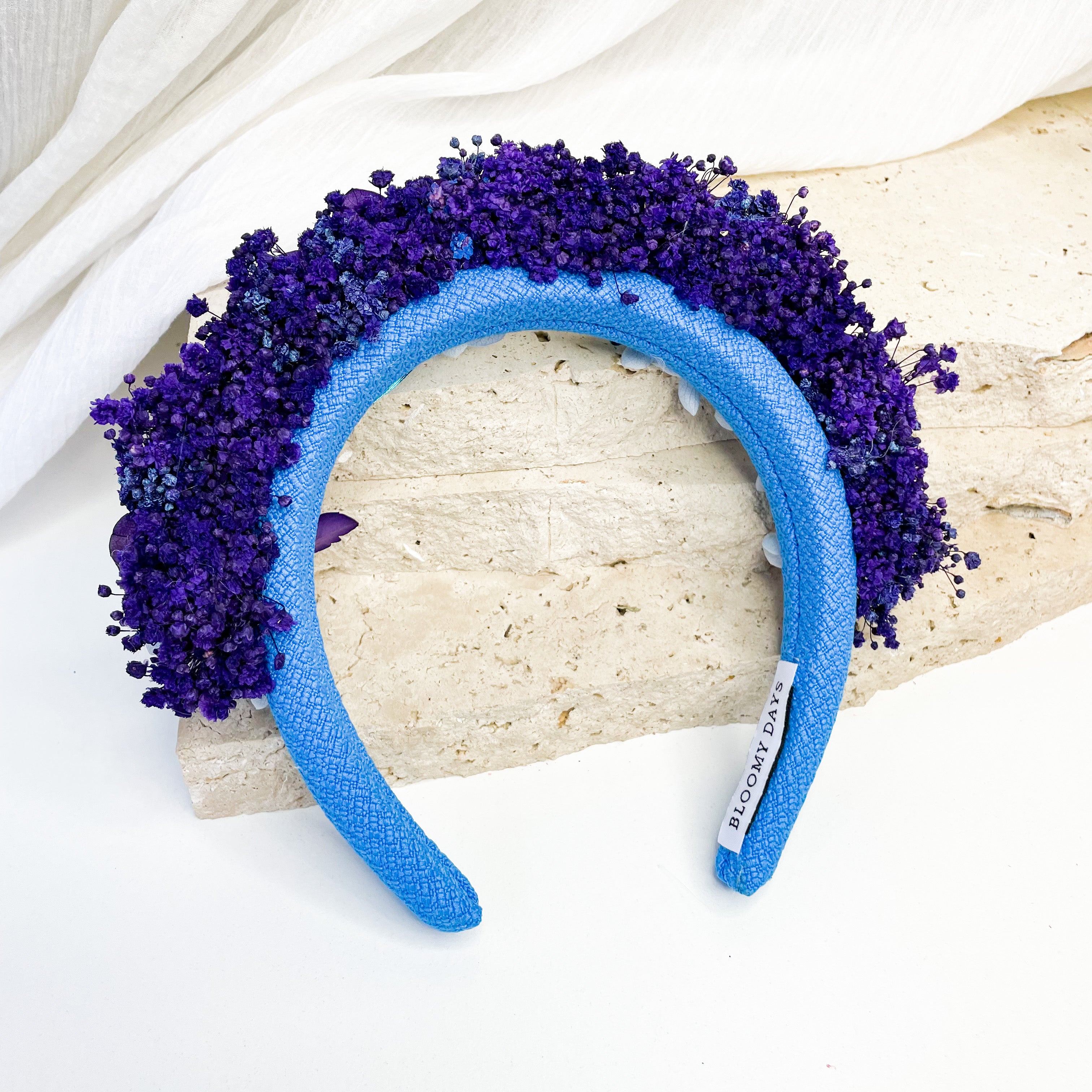 Blue & Purple Gyp Floral Headband