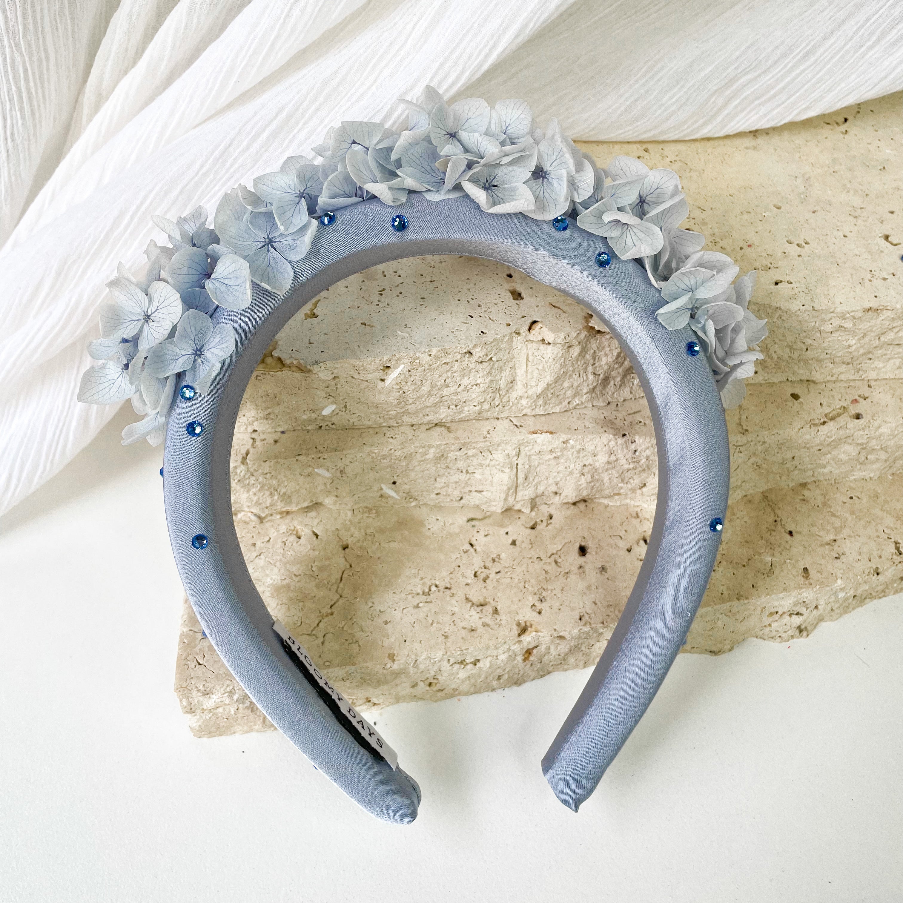 Blue Jewelled Hydrangea Floral Headband