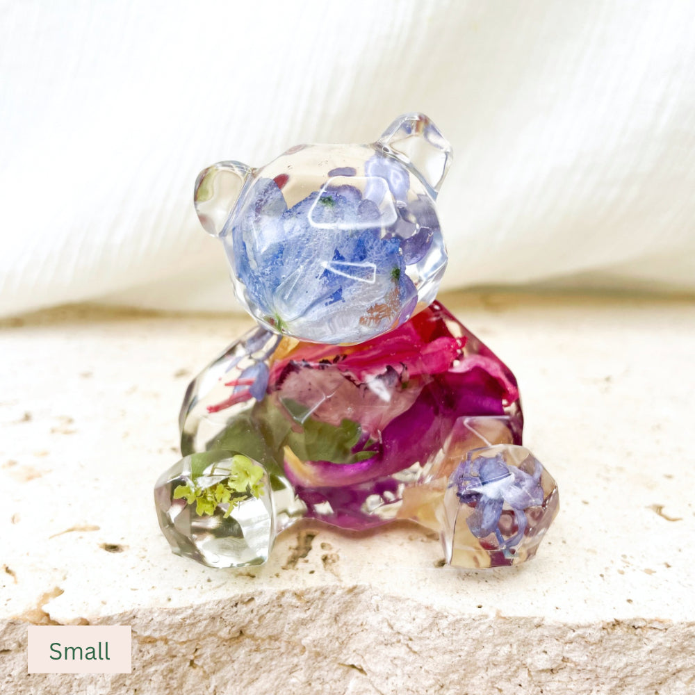 Preserved Flowers Resin Teddy Bears