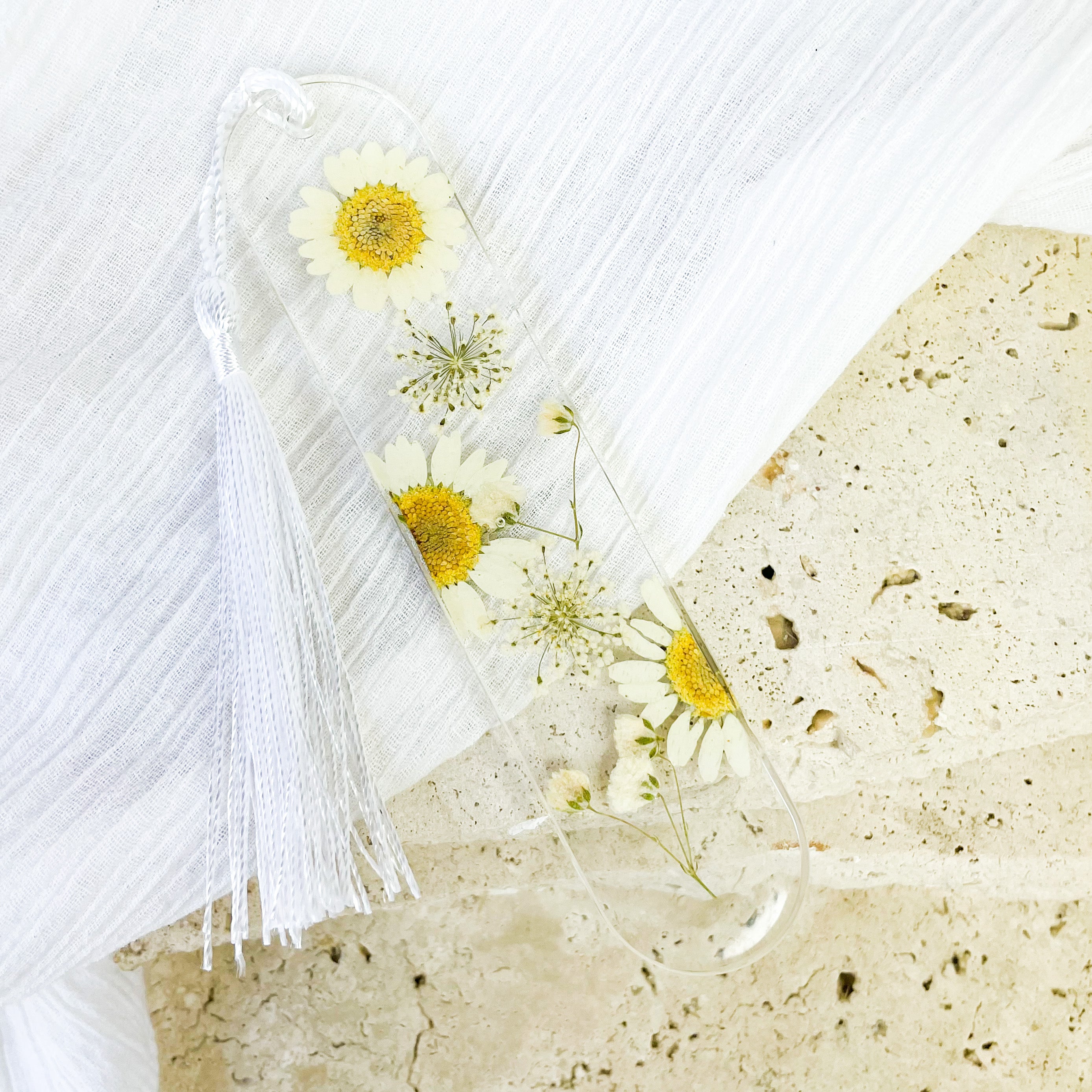 White Daisy Flower Bookmark