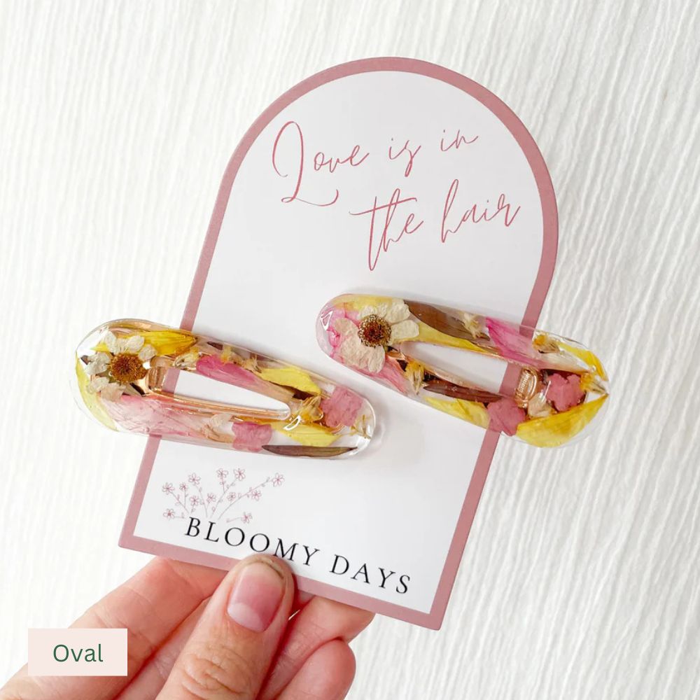 Preserved Flowers Resin Hair Clips - Assorted Styles