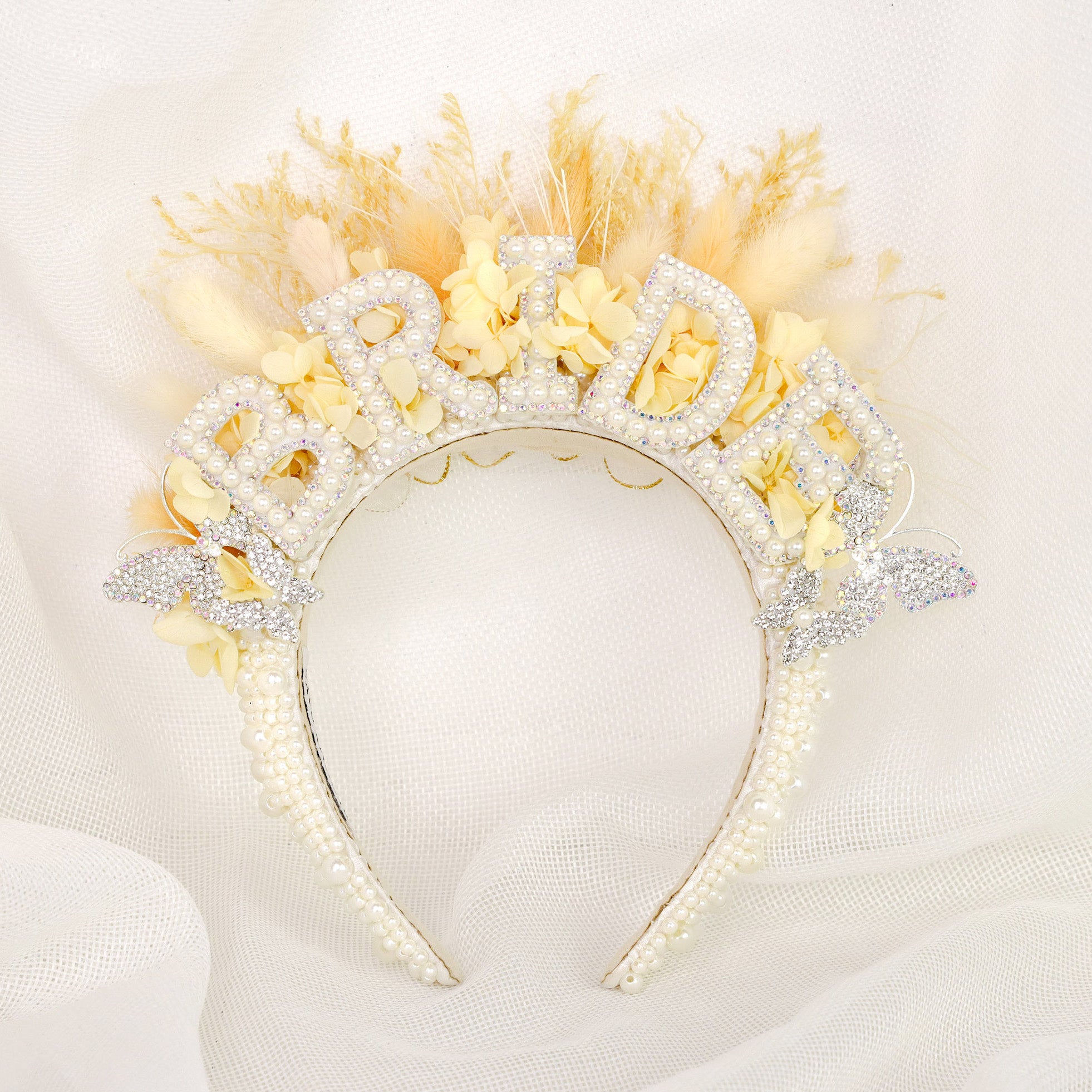 Butterfly Pearl Bride Headband