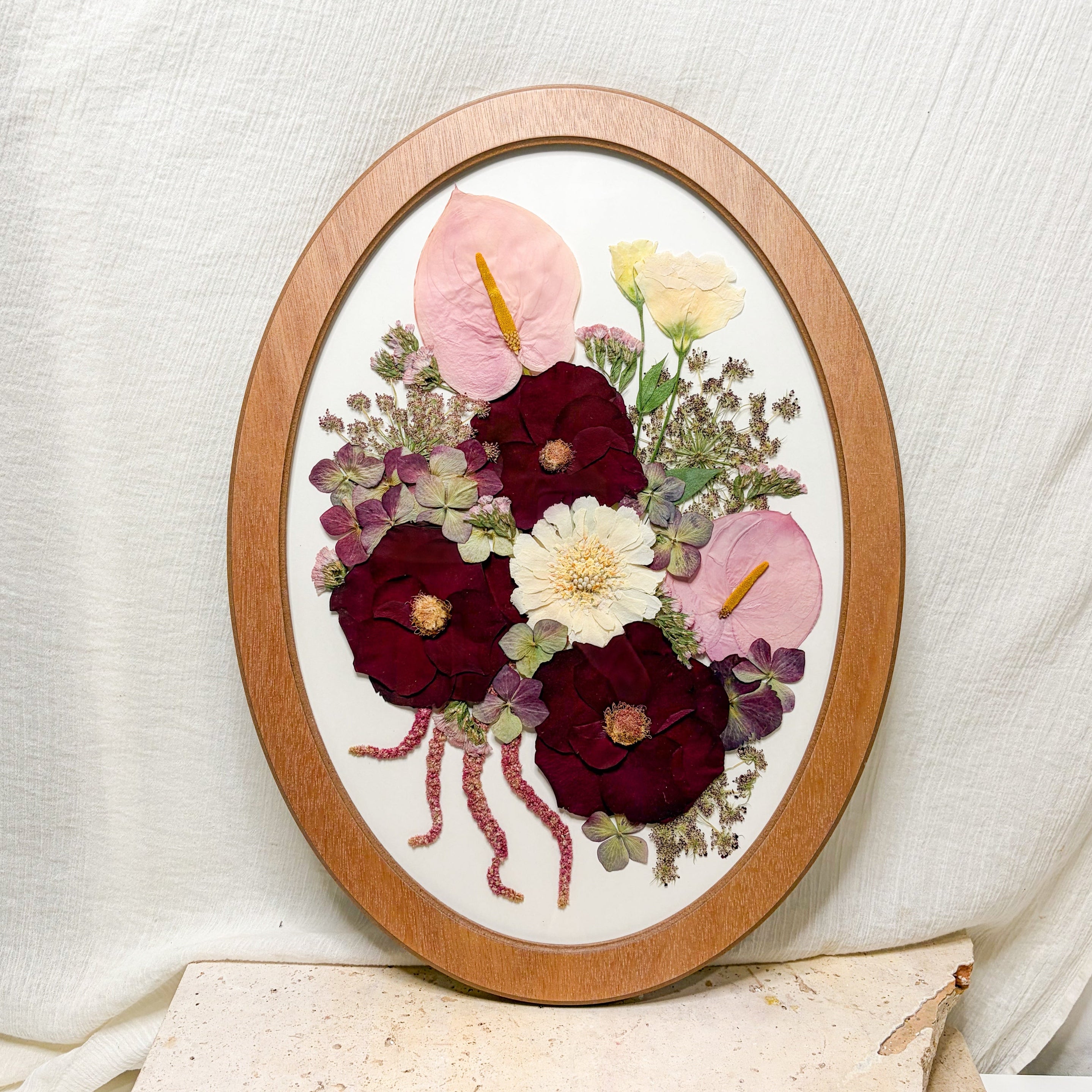Pressed Flower Oval Framing