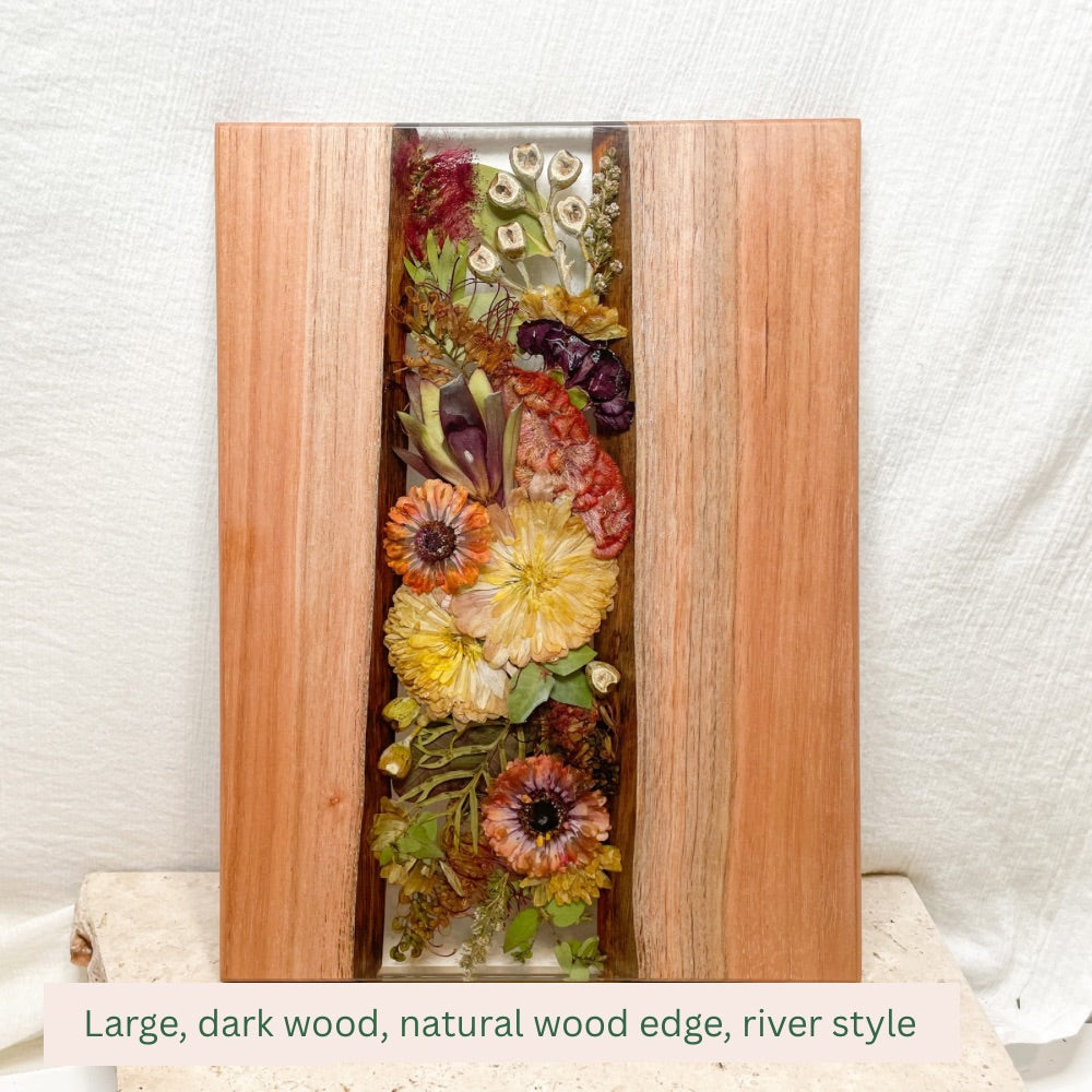 Preserved Flowers Timber Charcuterie Boards