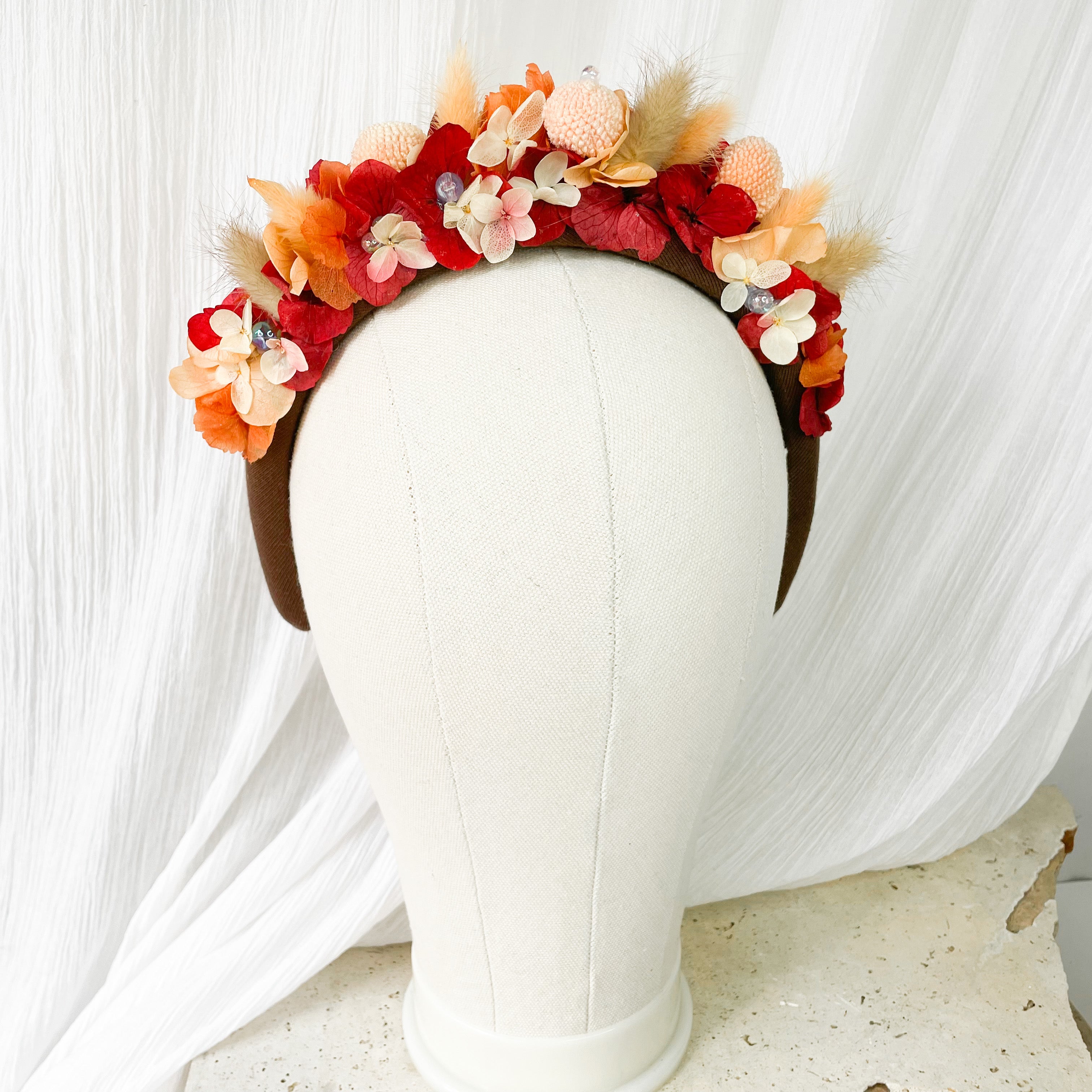 Red & Orange Floral Headband