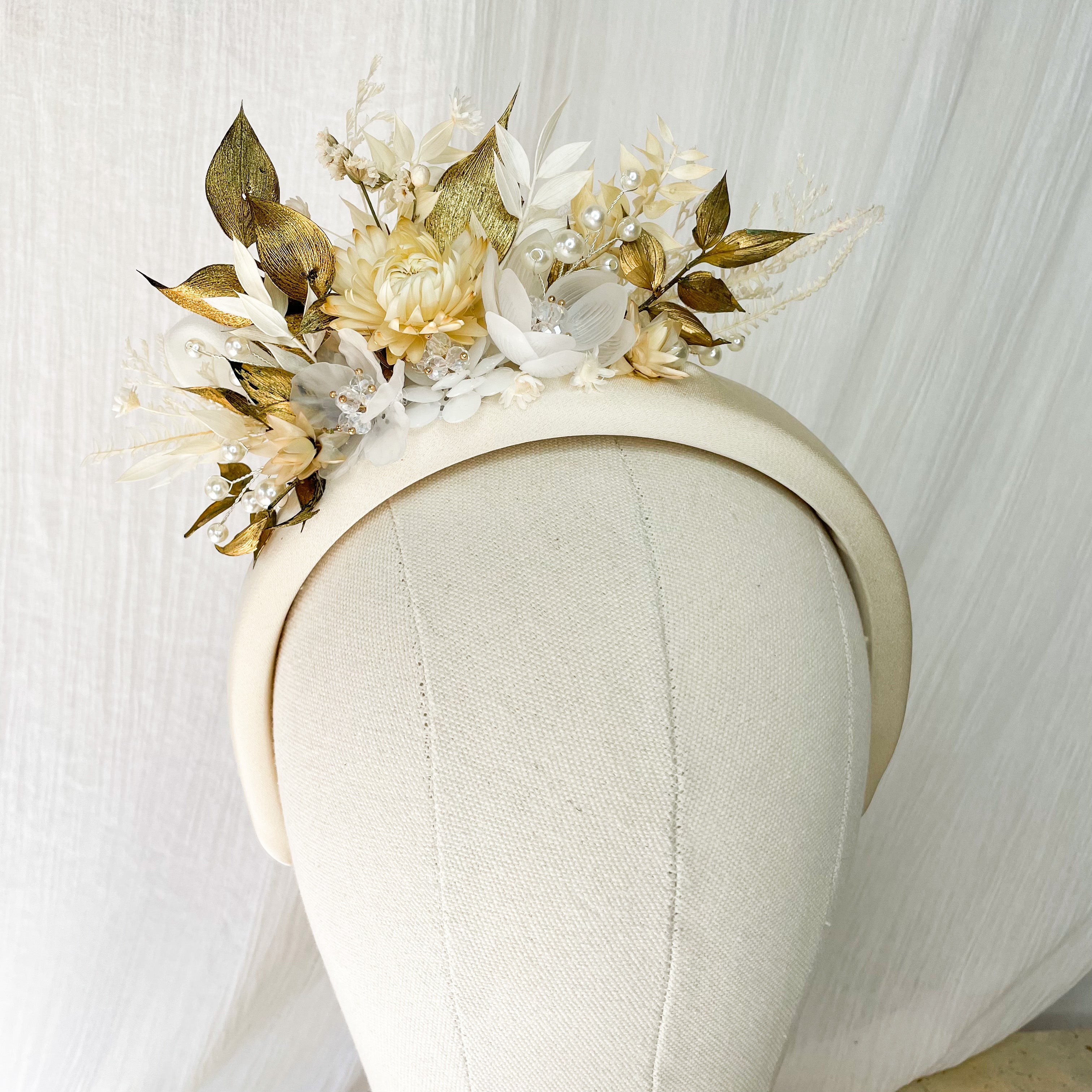 Gold & Ivory Floral Headband