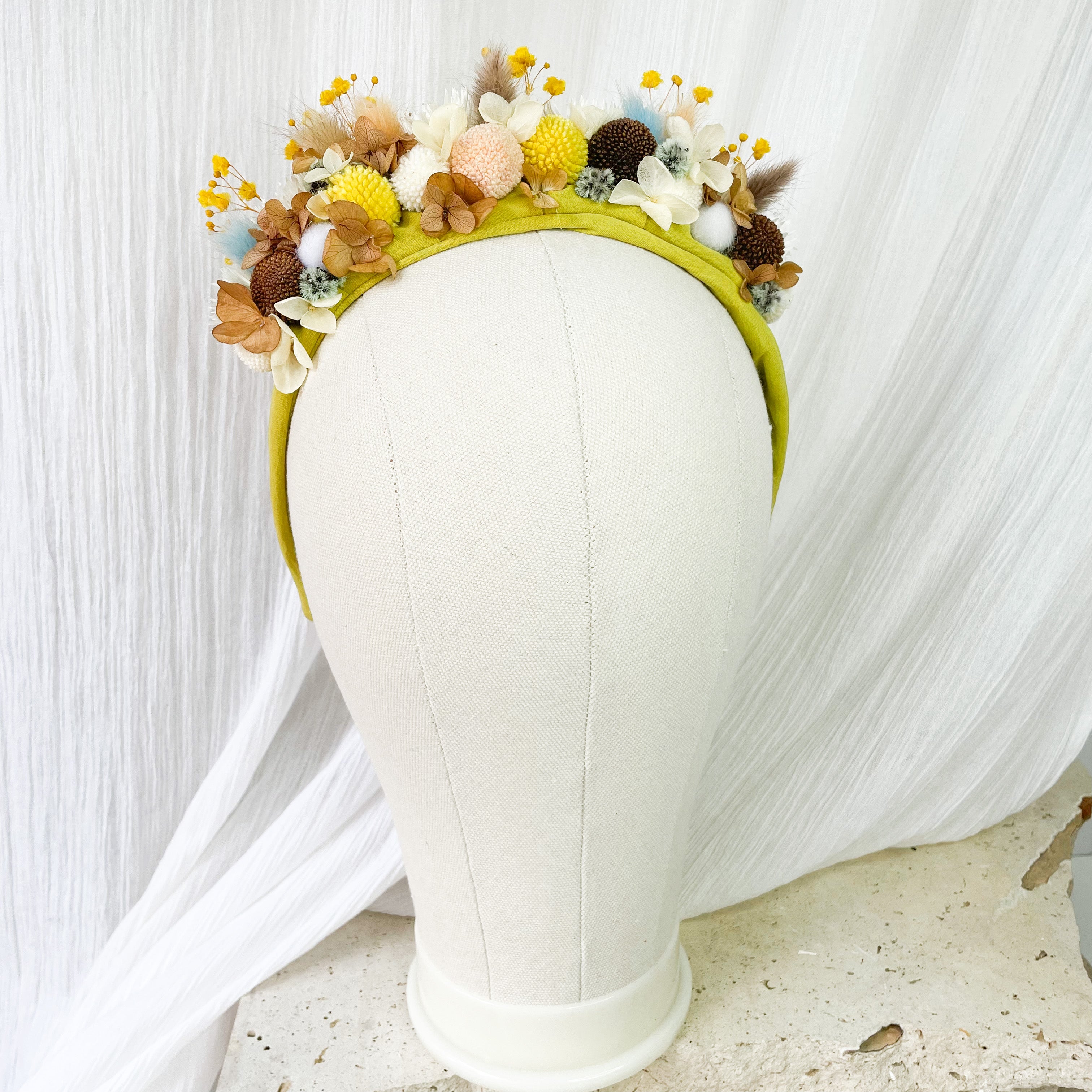 Yellow & Brown Floral Headband