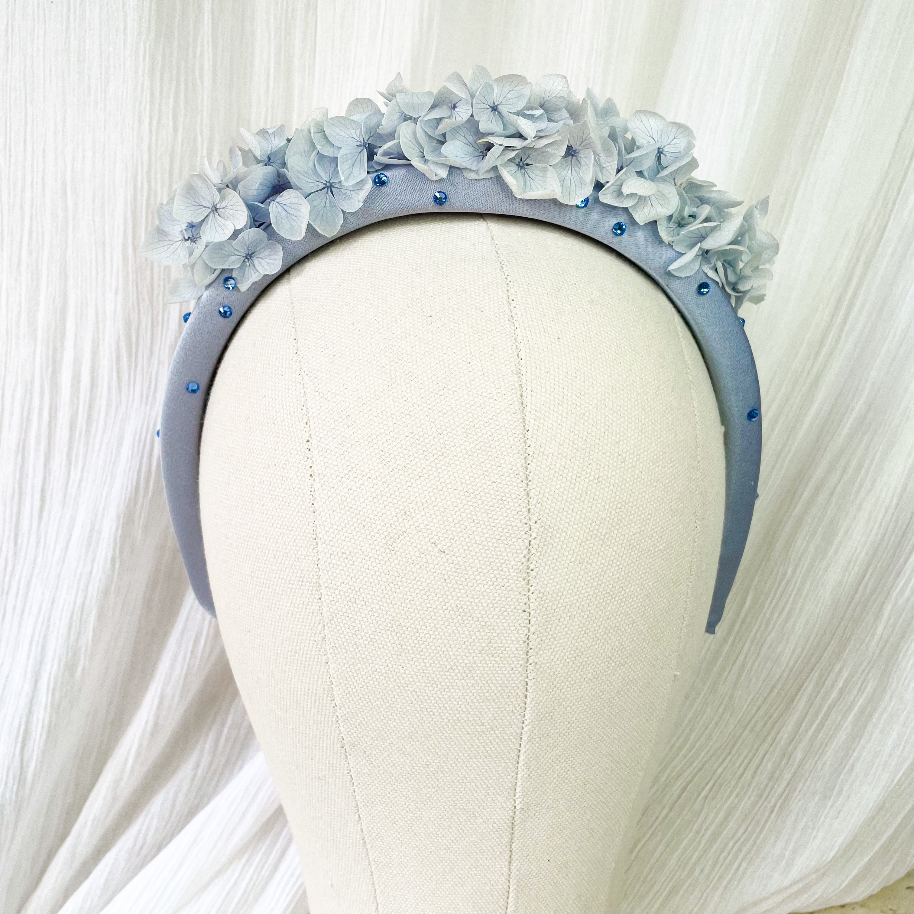 Blue Jewelled Hydrangea Floral Headband