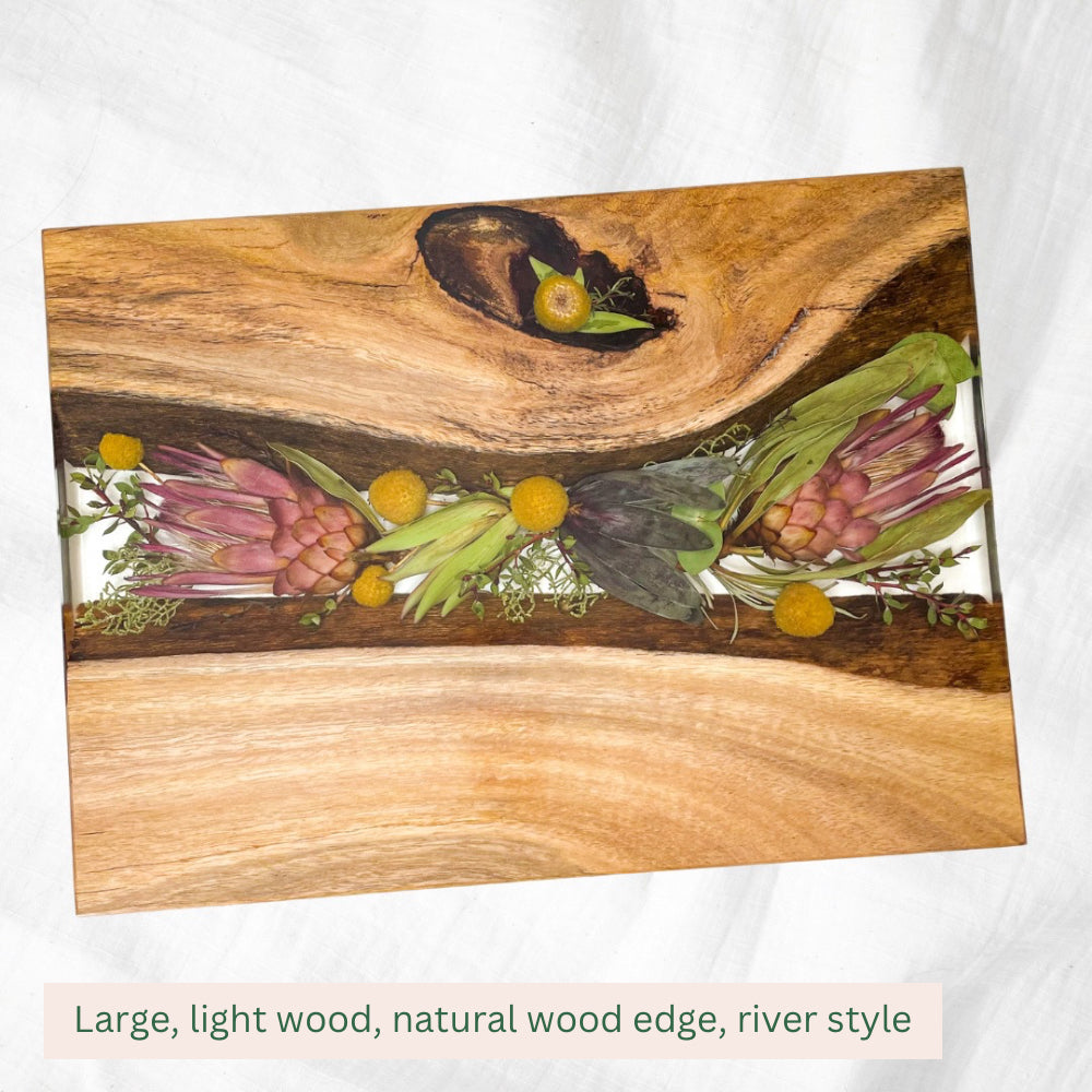 Preserved Flowers Timber Charcuterie Boards