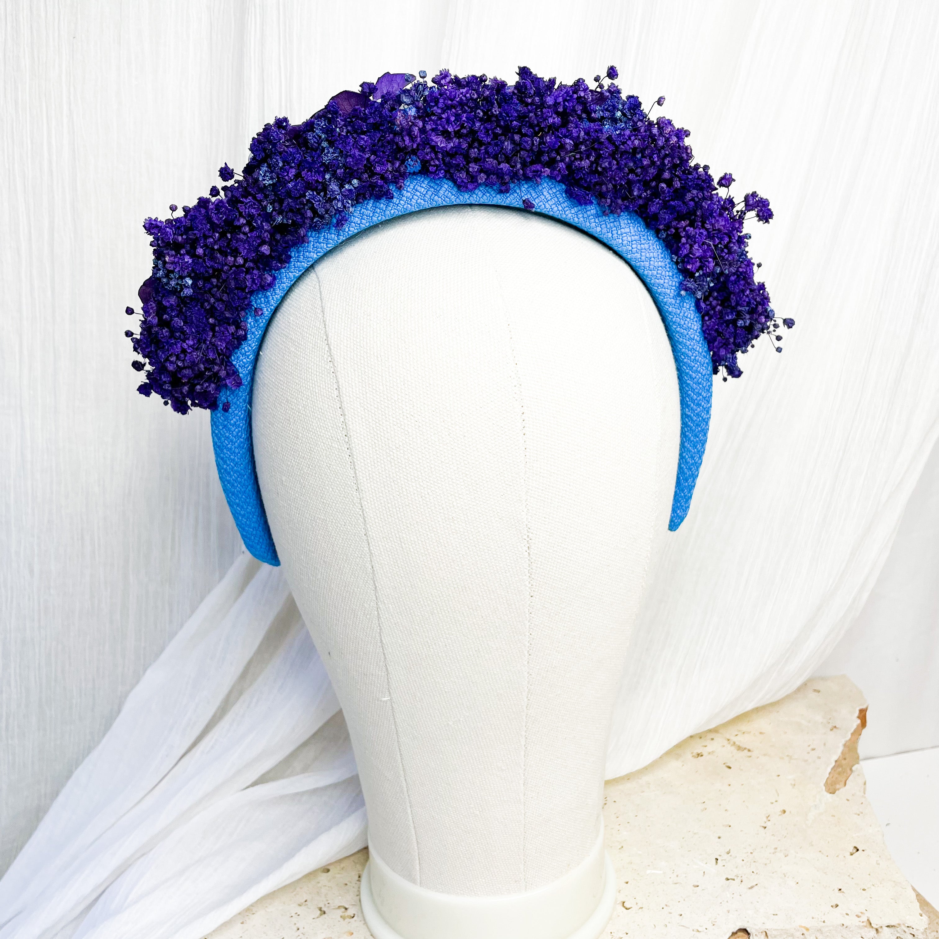 Blue & Purple Gyp Floral Headband