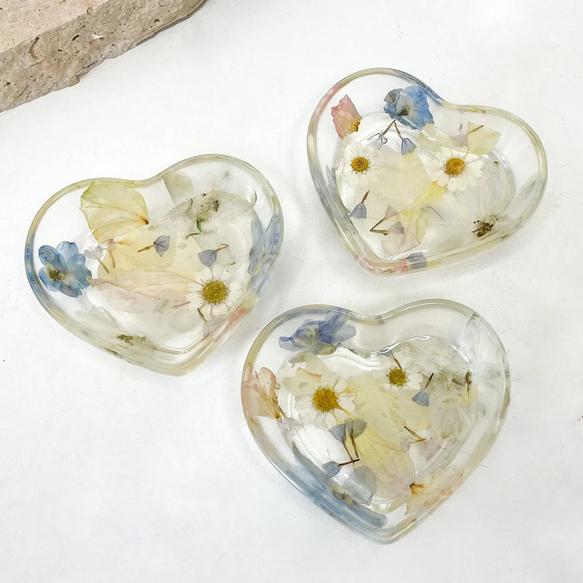 Preserved Flowers Resin Ring Dish - Small