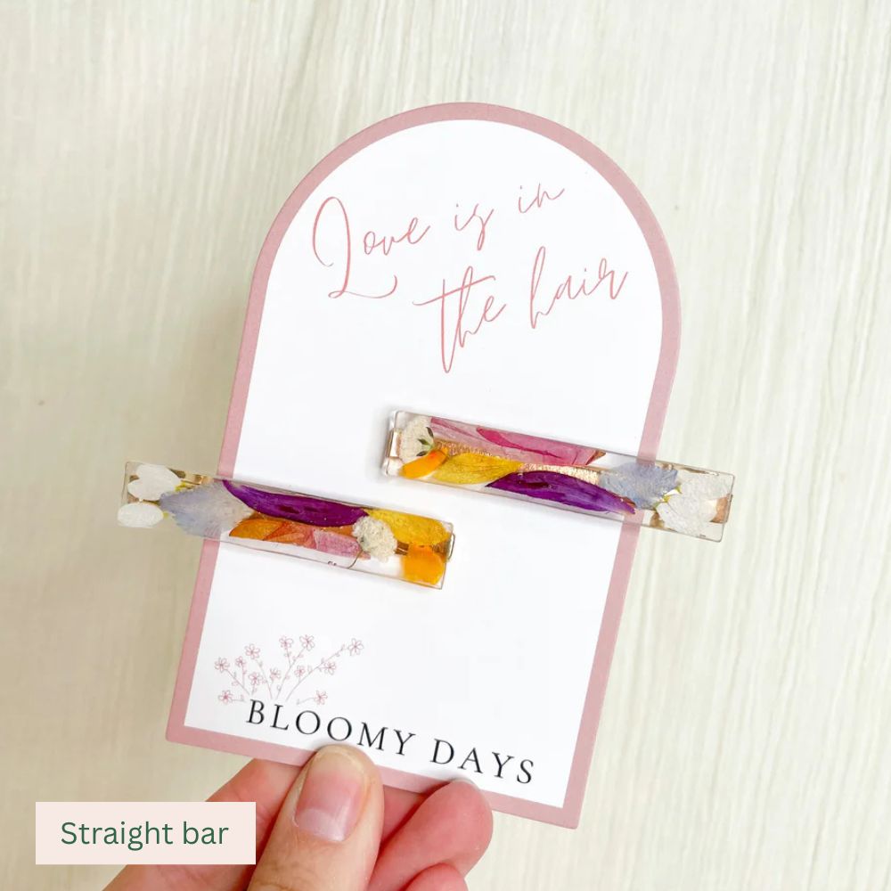 Preserved Flowers Resin Hair Clips - Assorted Styles