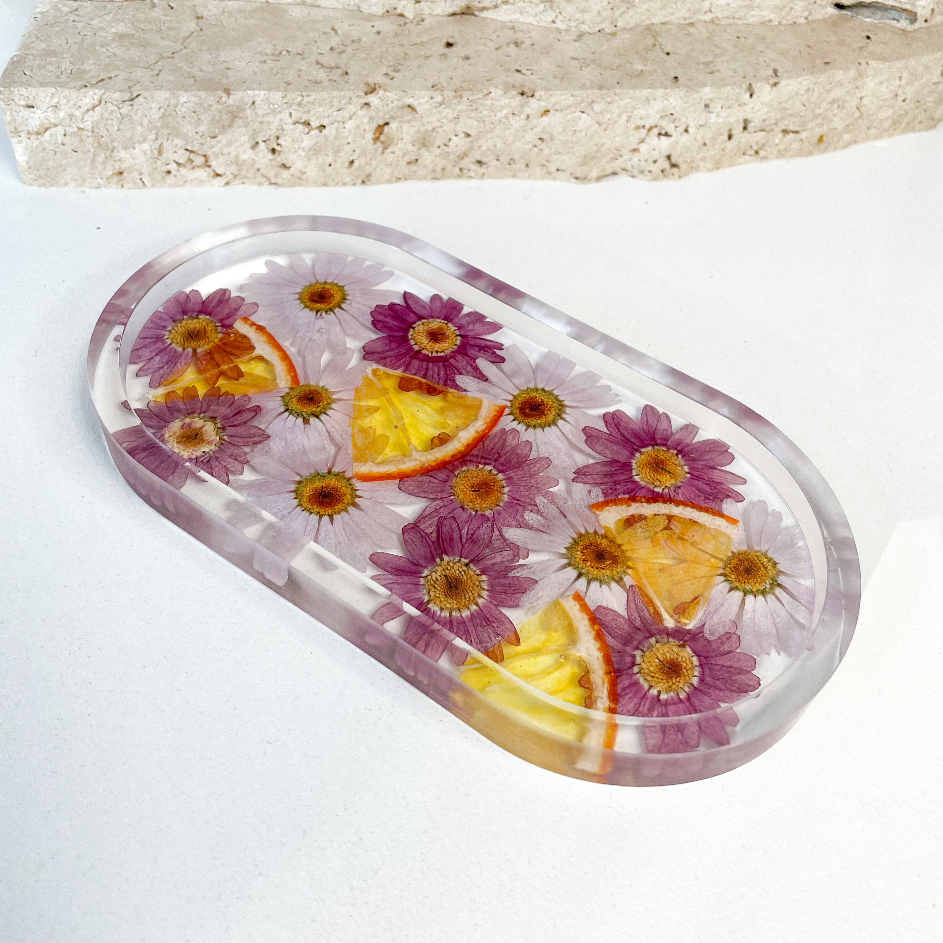 Resin Jewellery Tray - Orange Splice