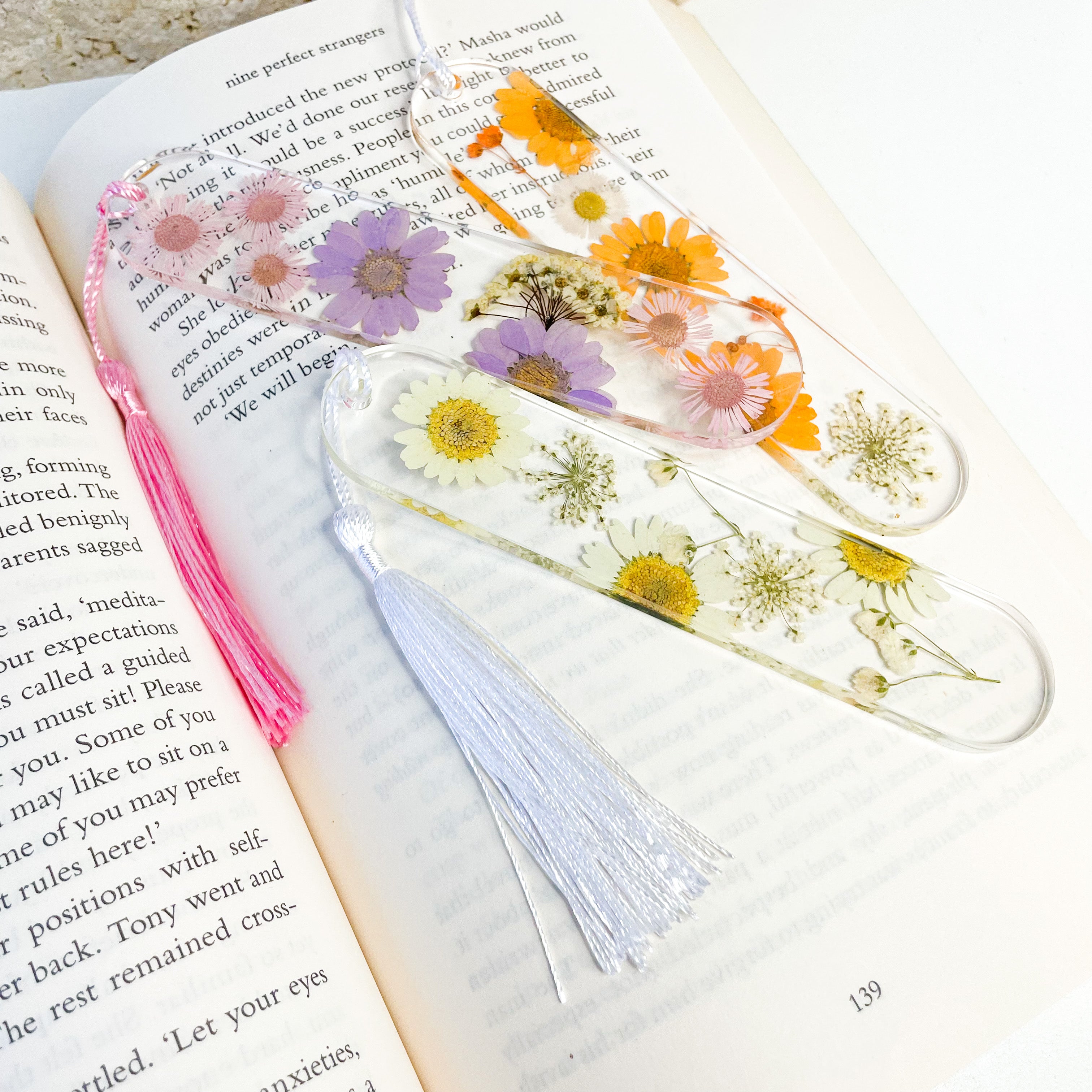 Pink & Purple Daisy Flower Bookmark