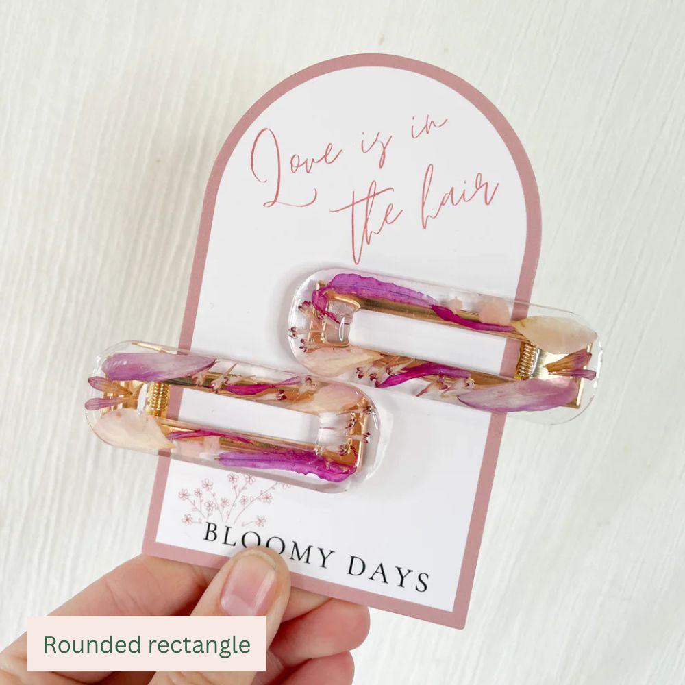 Preserved Flowers Resin Hair Clips - Assorted Styles