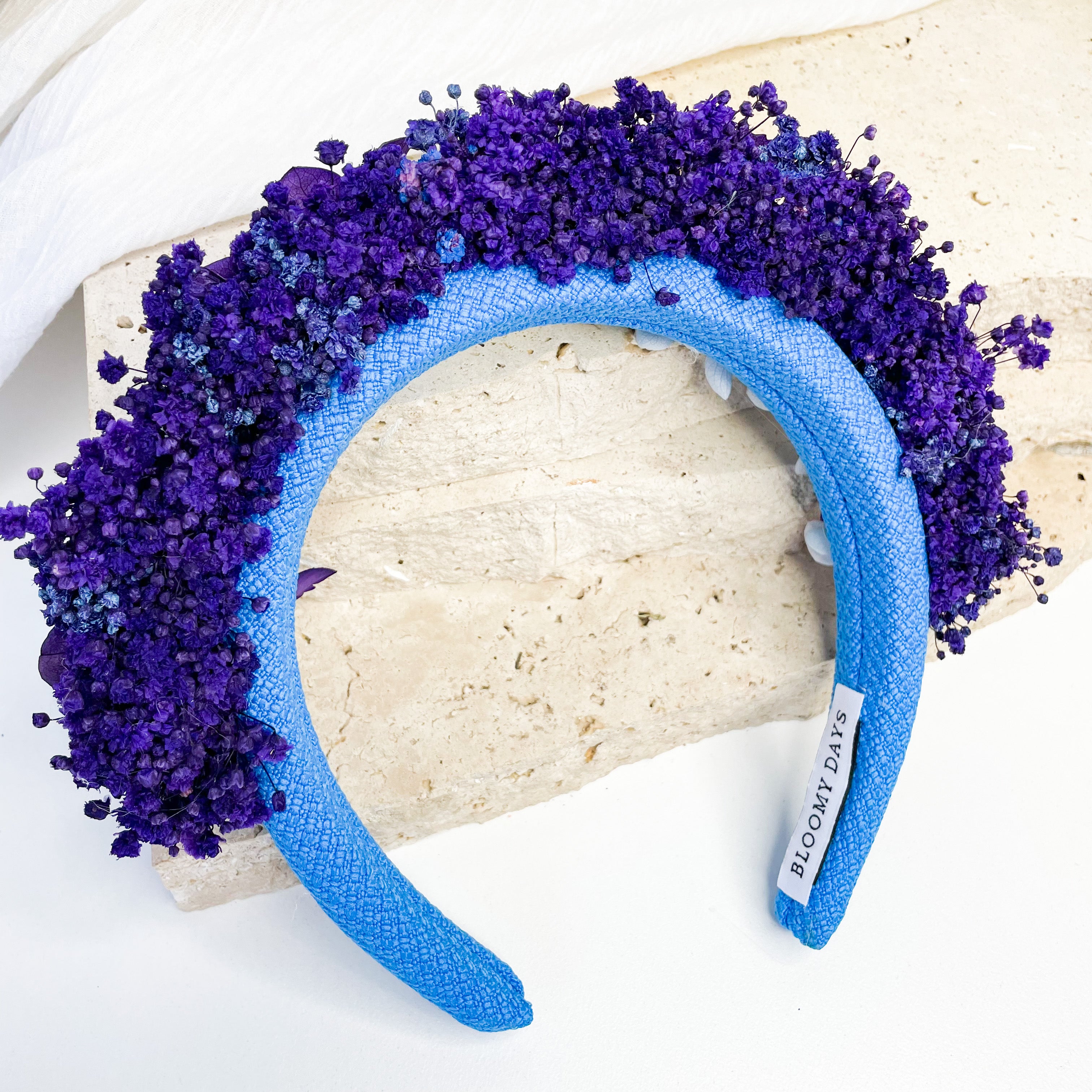 Blue & Purple Gyp Floral Headband