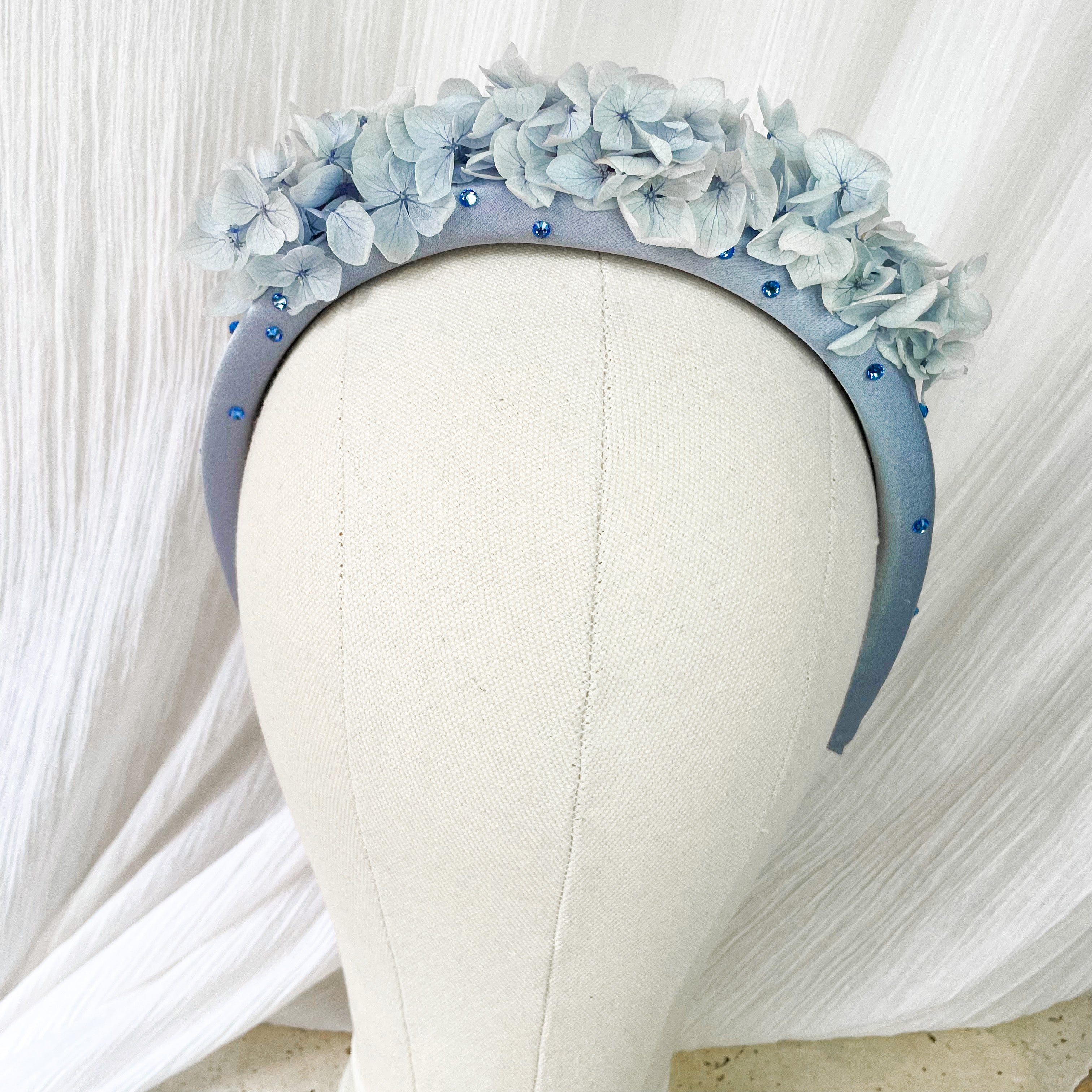 Blue Jewelled Hydrangea Floral Headband
