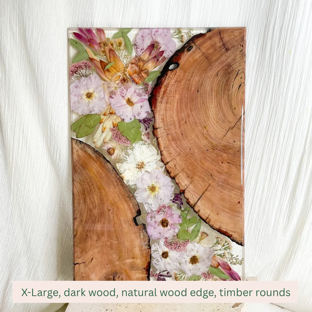Preserved Flowers Timber Charcuterie Boards