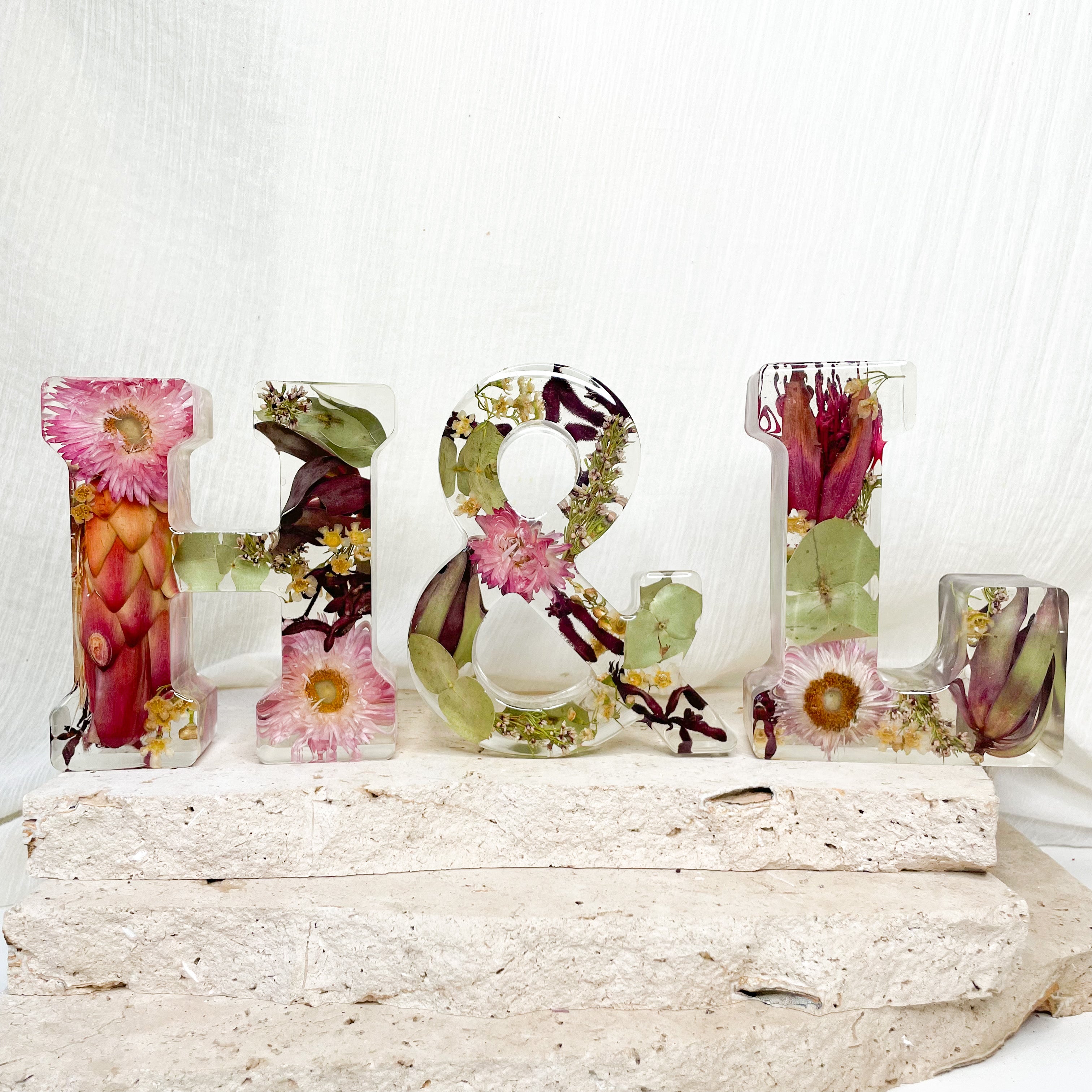 Preserved Flowers Individual Resin Letters