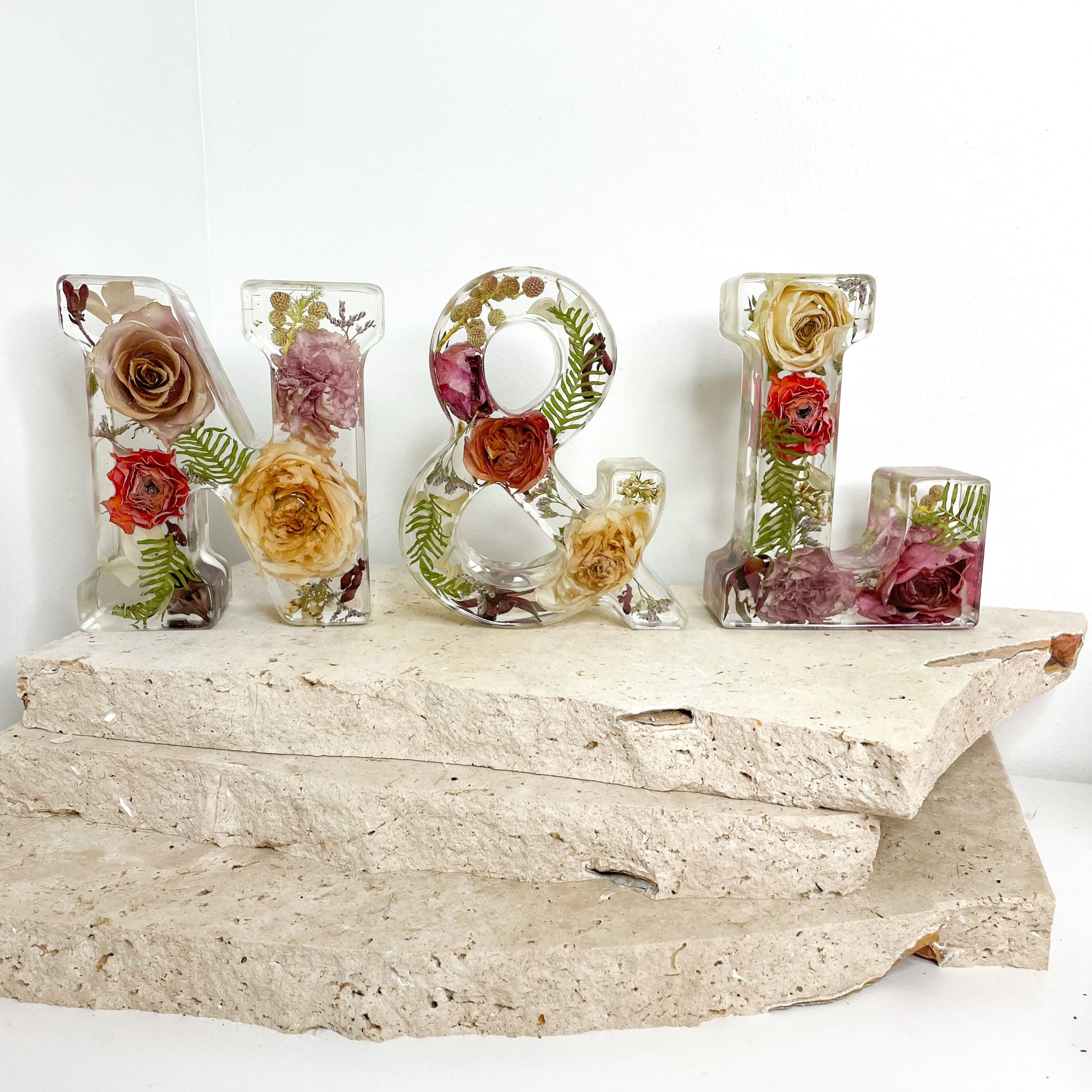 Preserved Flowers Individual Resin Letters