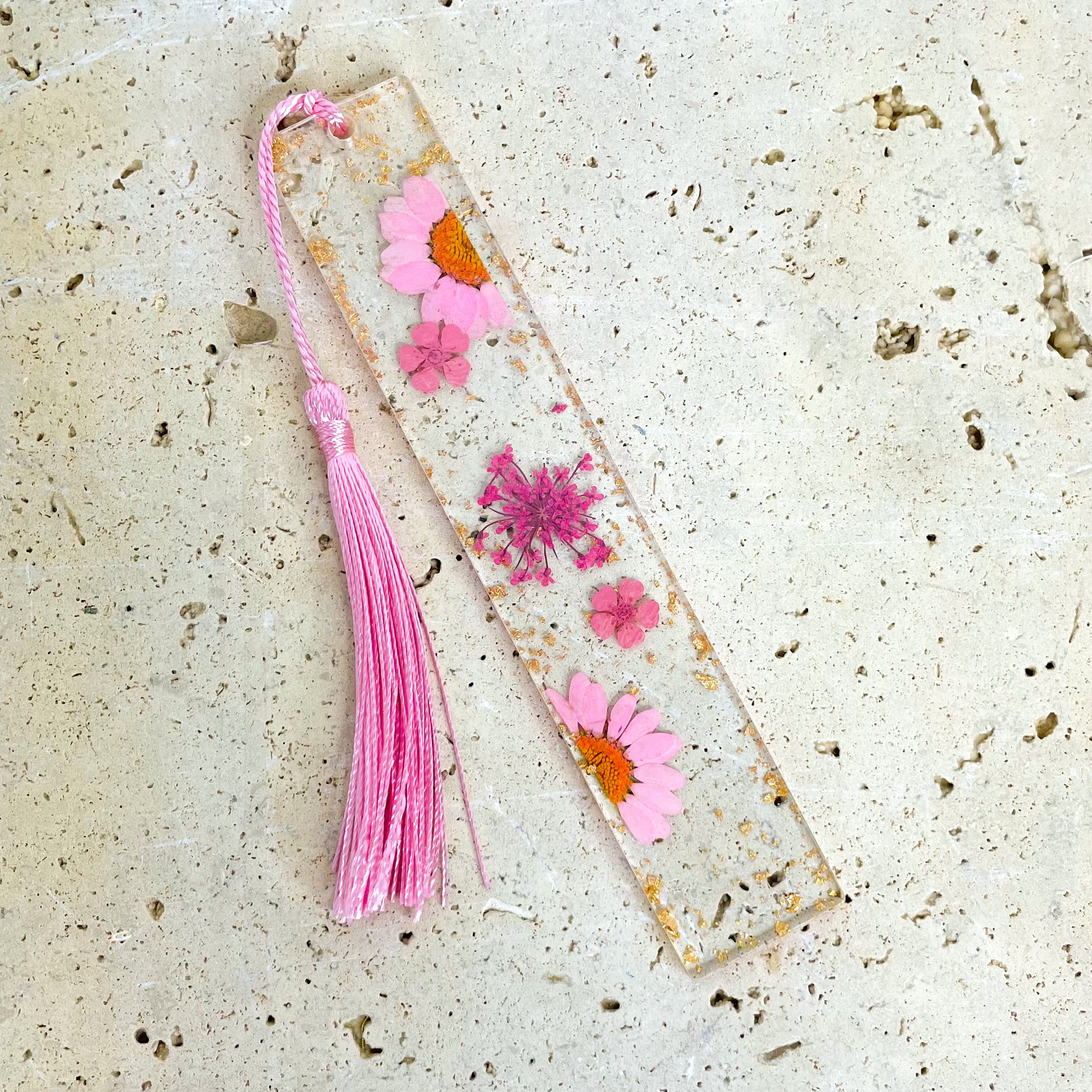 Pressed Flower Bookmark - Pink