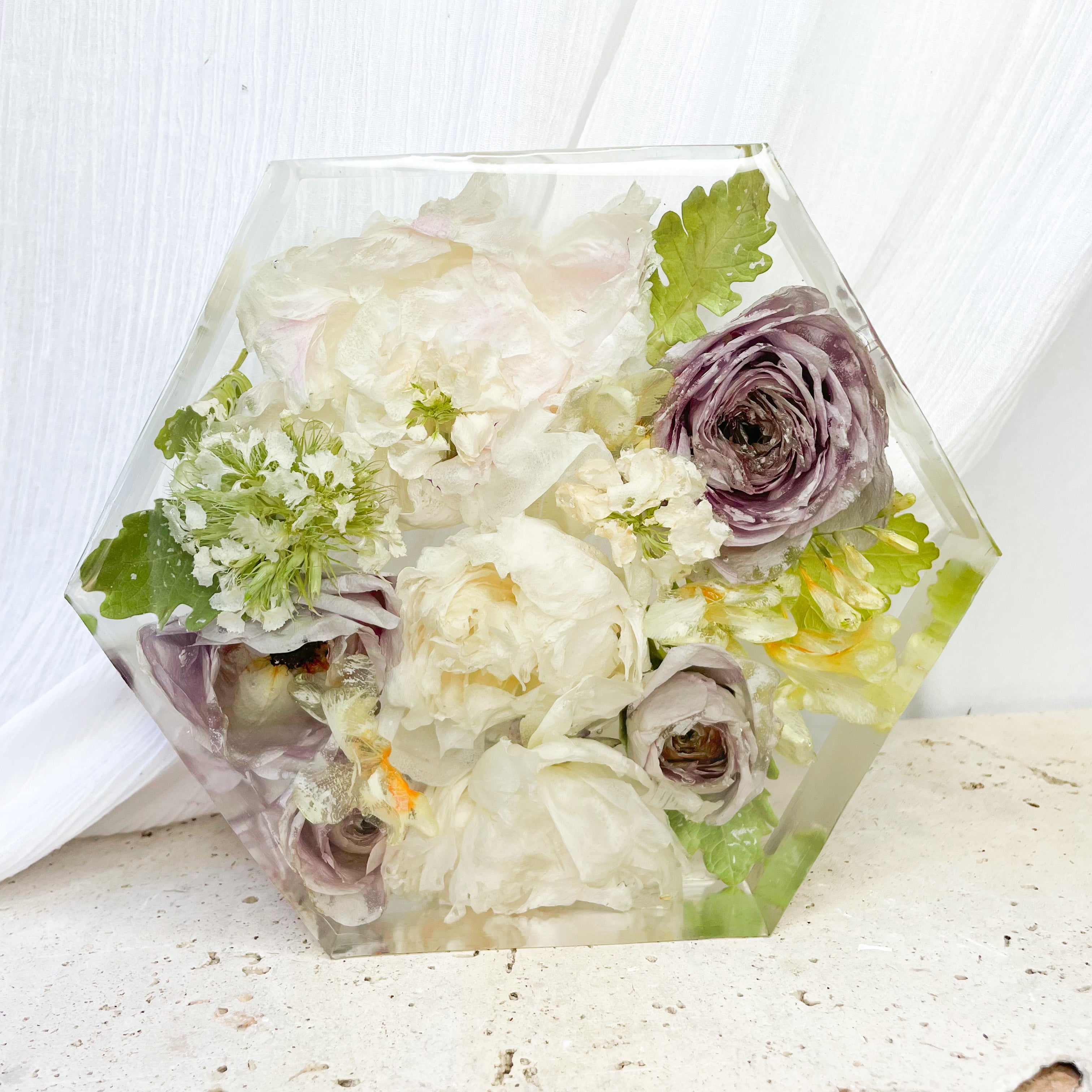 Preserved Flowers Resin Hexagons