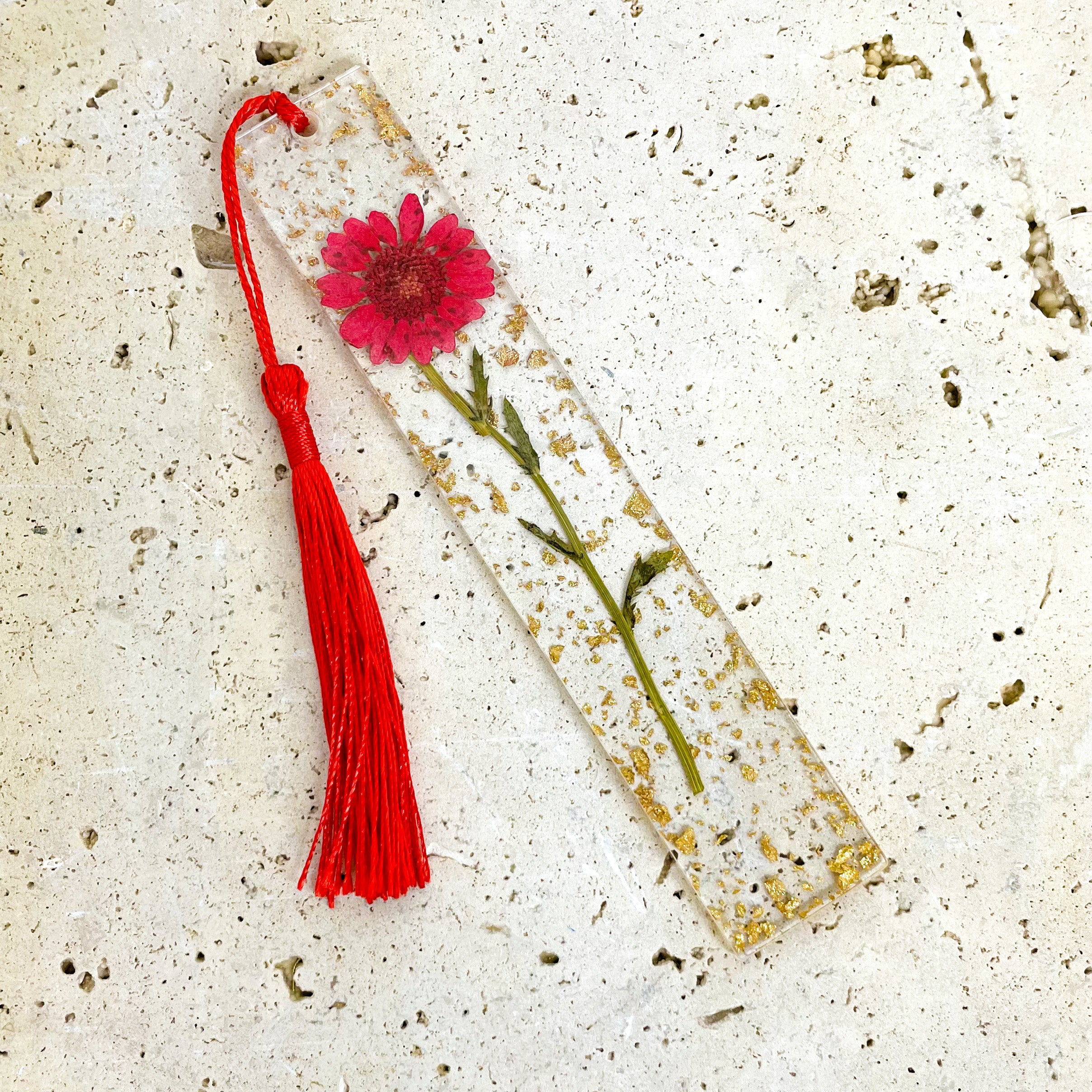 Flower Stem Bookmark - Red